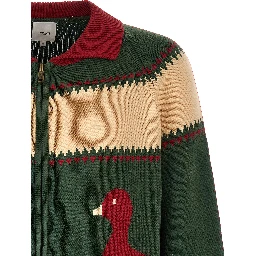 Bicolor Cotton Cardigan