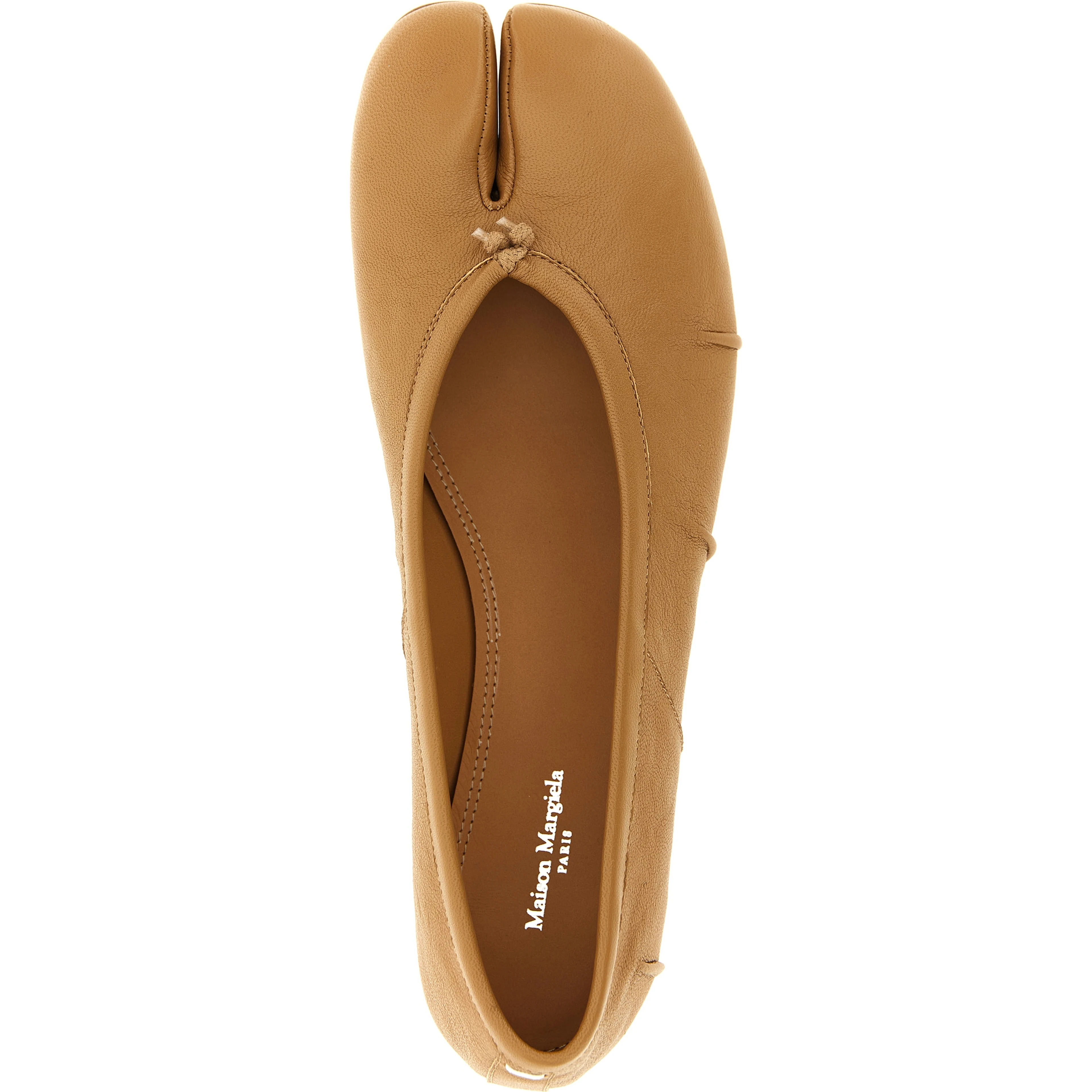 Beige Lamb Leather Ballet Flats