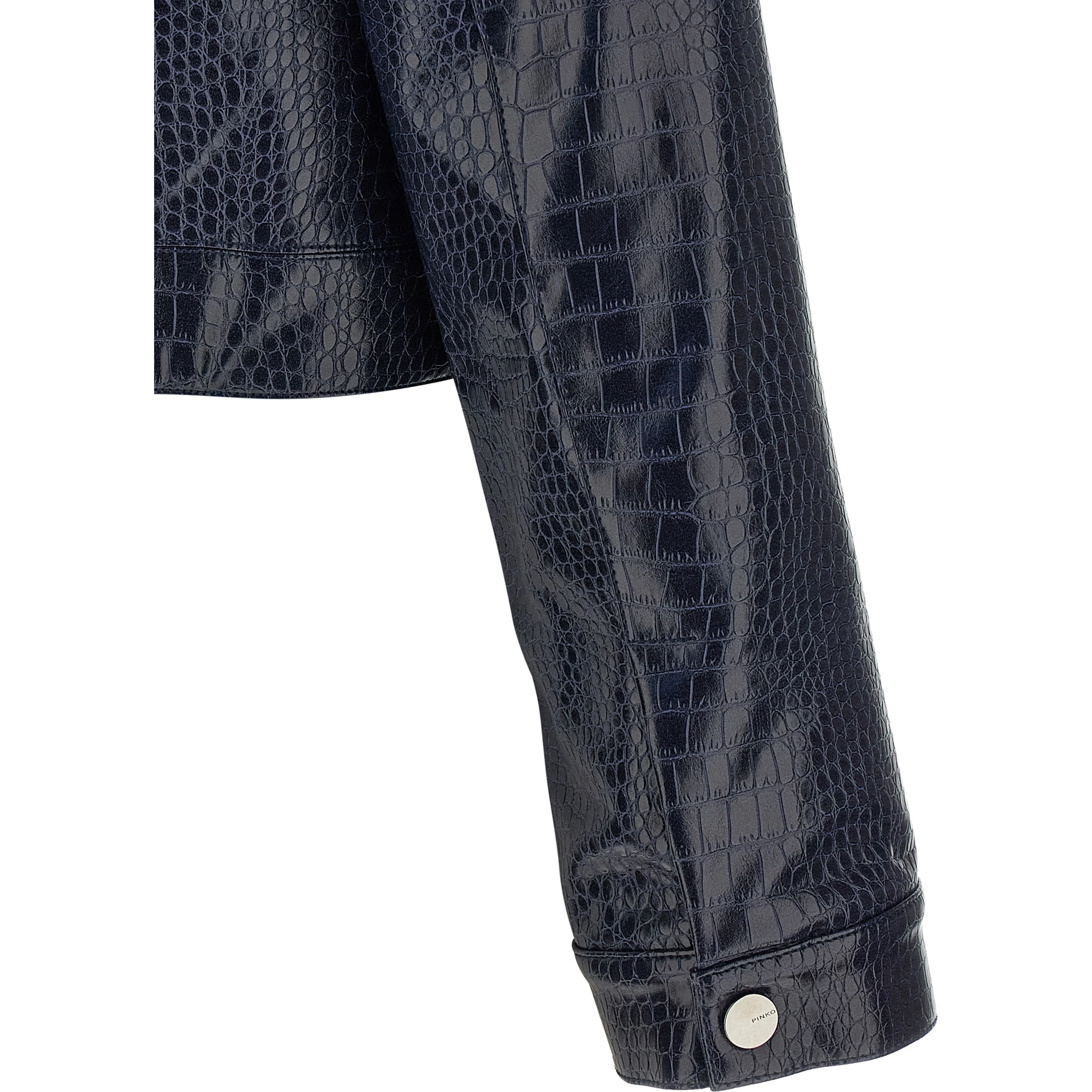 Blue Viscose Leather Jacket