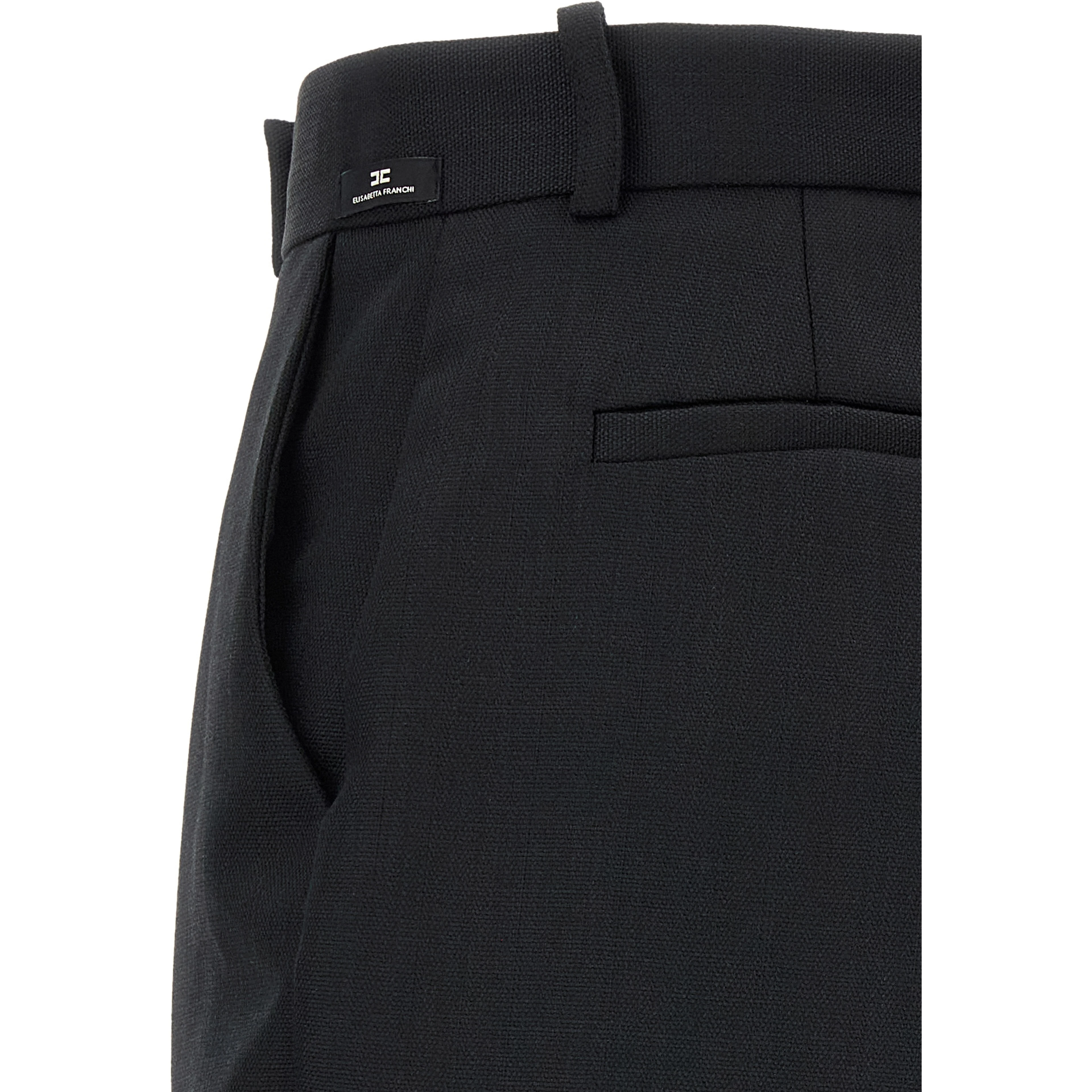 Black Virgin Wool Flared Pants