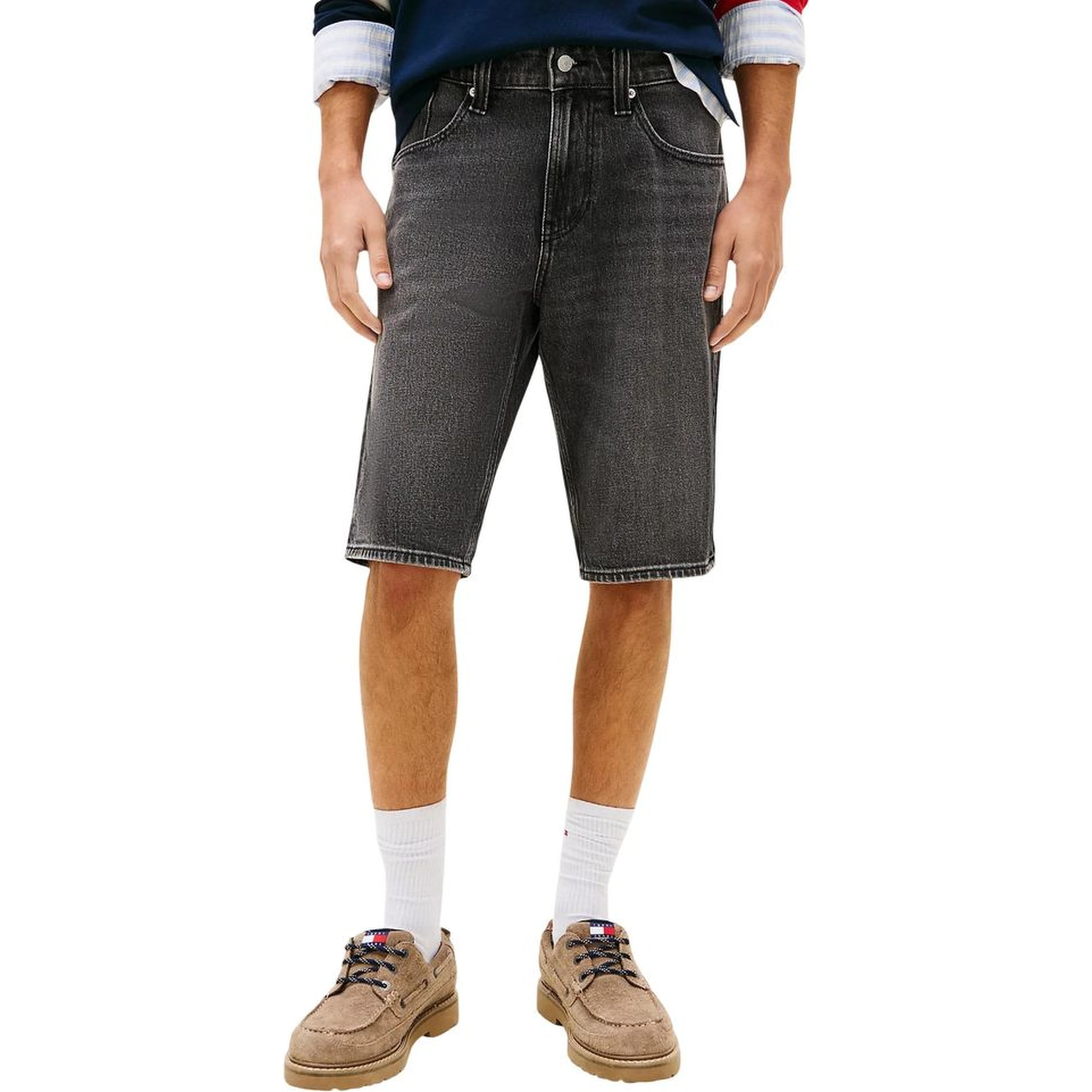 Black Recycled Cotton Bermuda Shorts