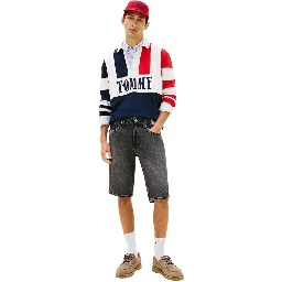 Black Recycled Cotton Bermuda Shorts