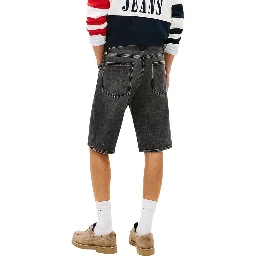 Black Recycled Cotton Bermuda Shorts