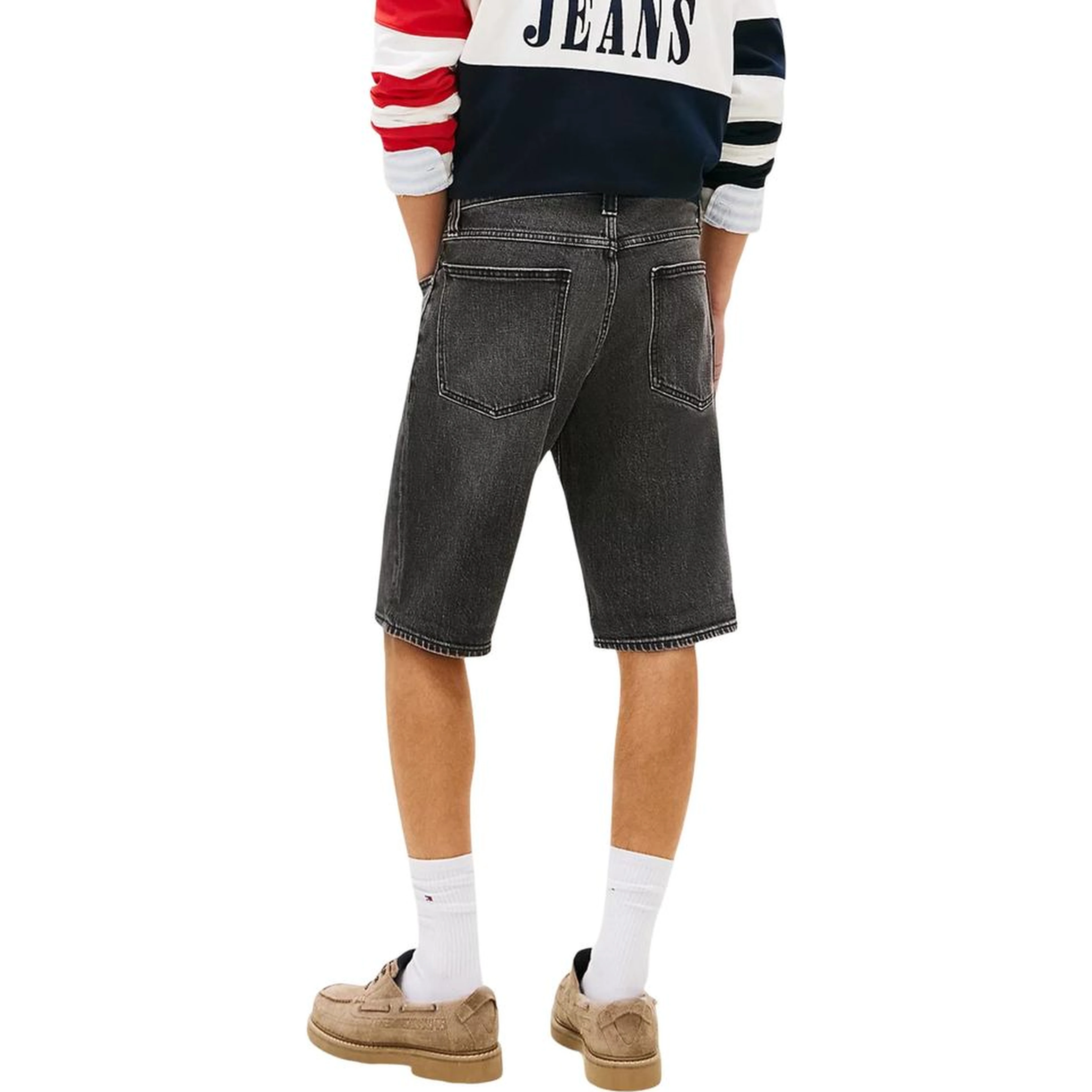 Black Recycled Cotton Bermuda Shorts