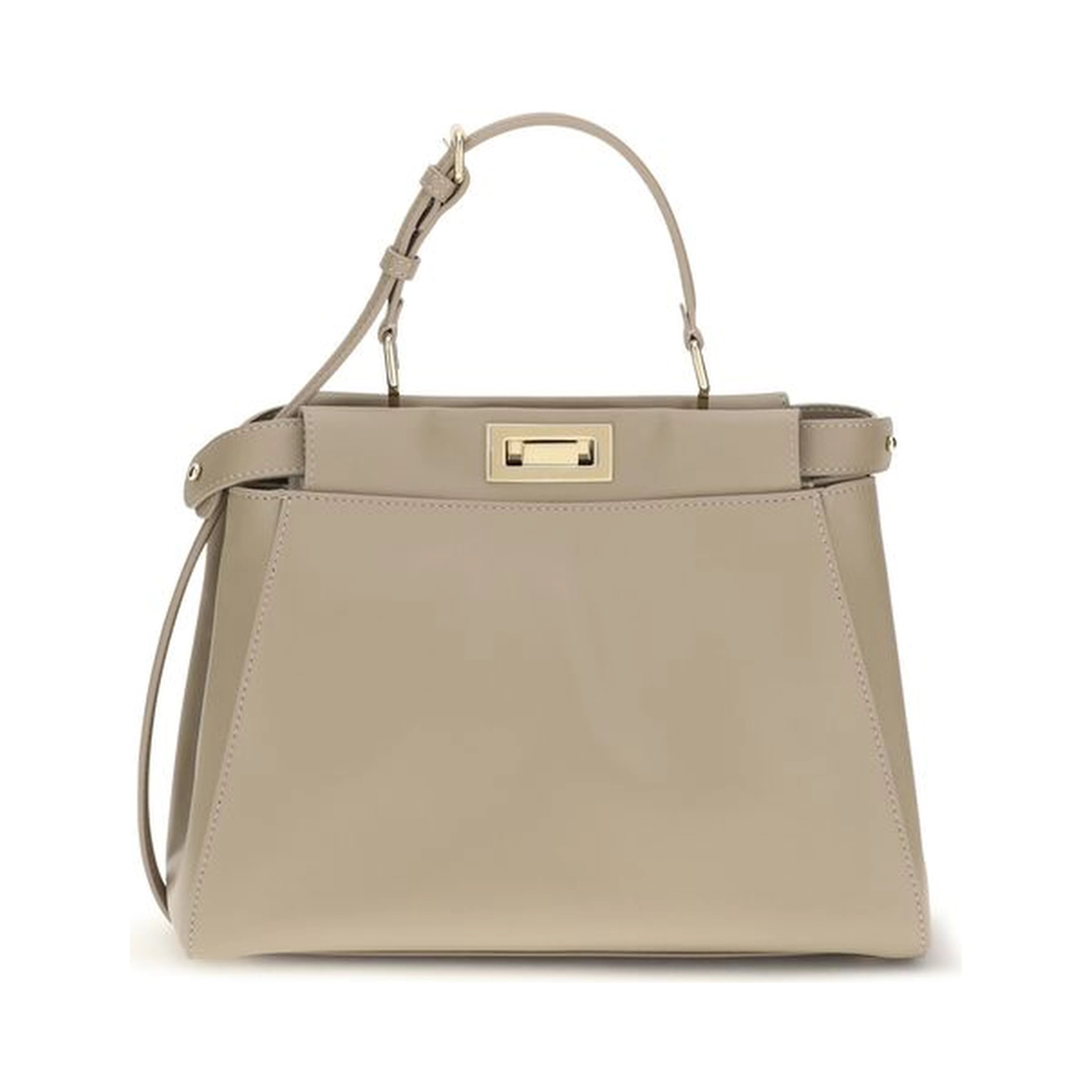 Beige Calf Leather Bos Taurus Shoulder Bag
