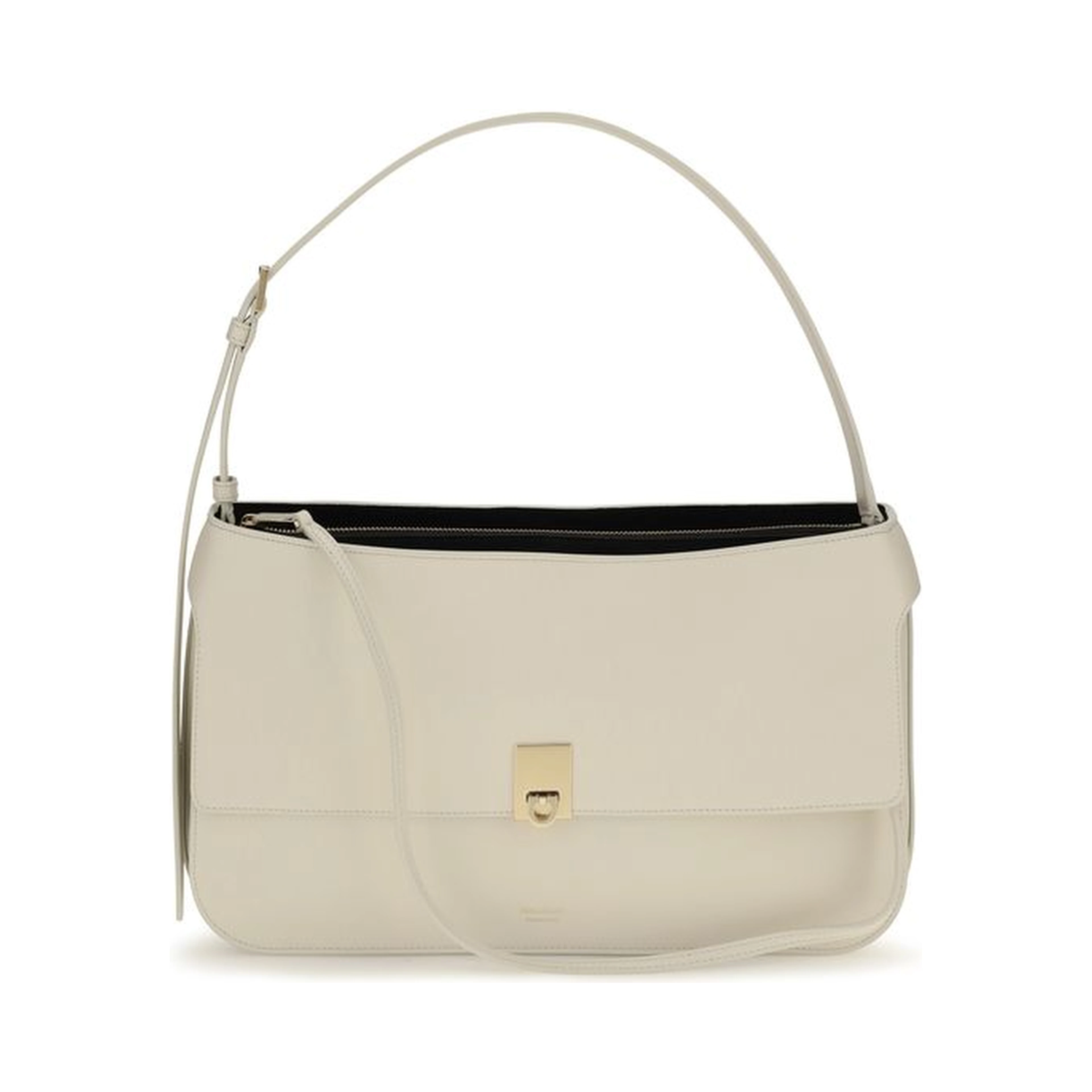 Beige Calf Leather Bos Taurus Shoulder Bag