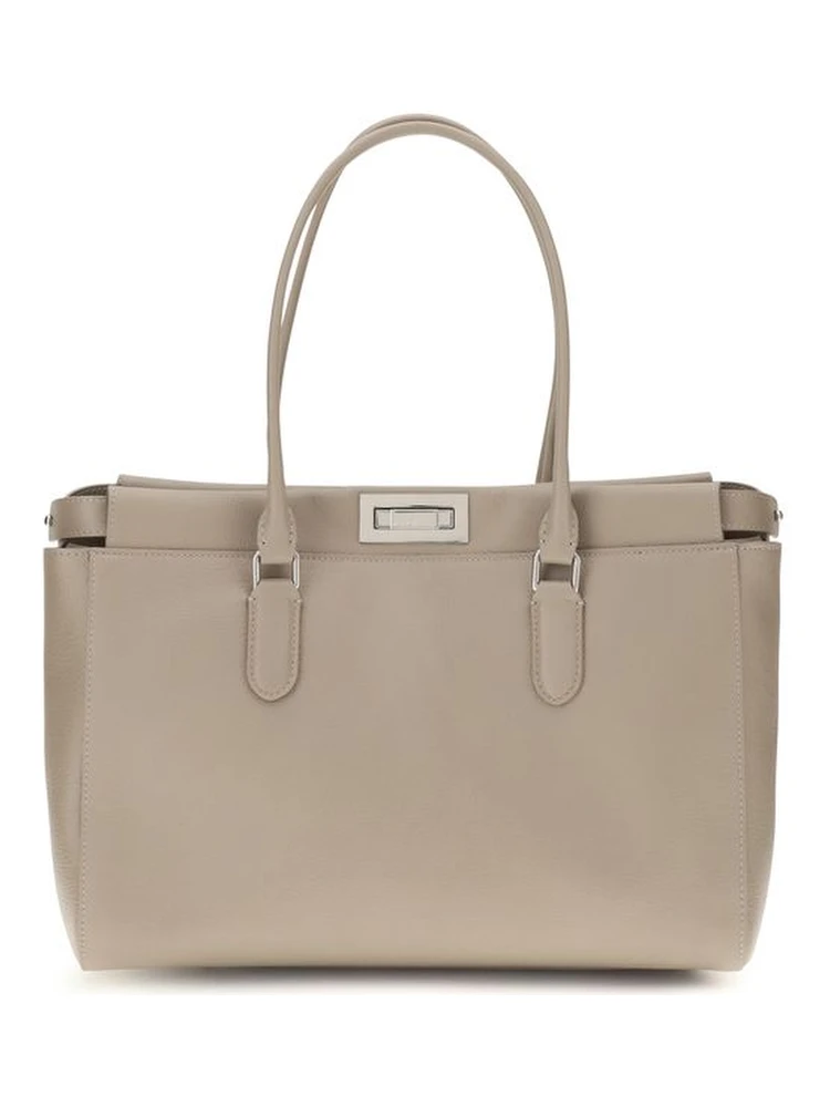 Beige Calf Leather Bos Taurus Shoulder Bag
