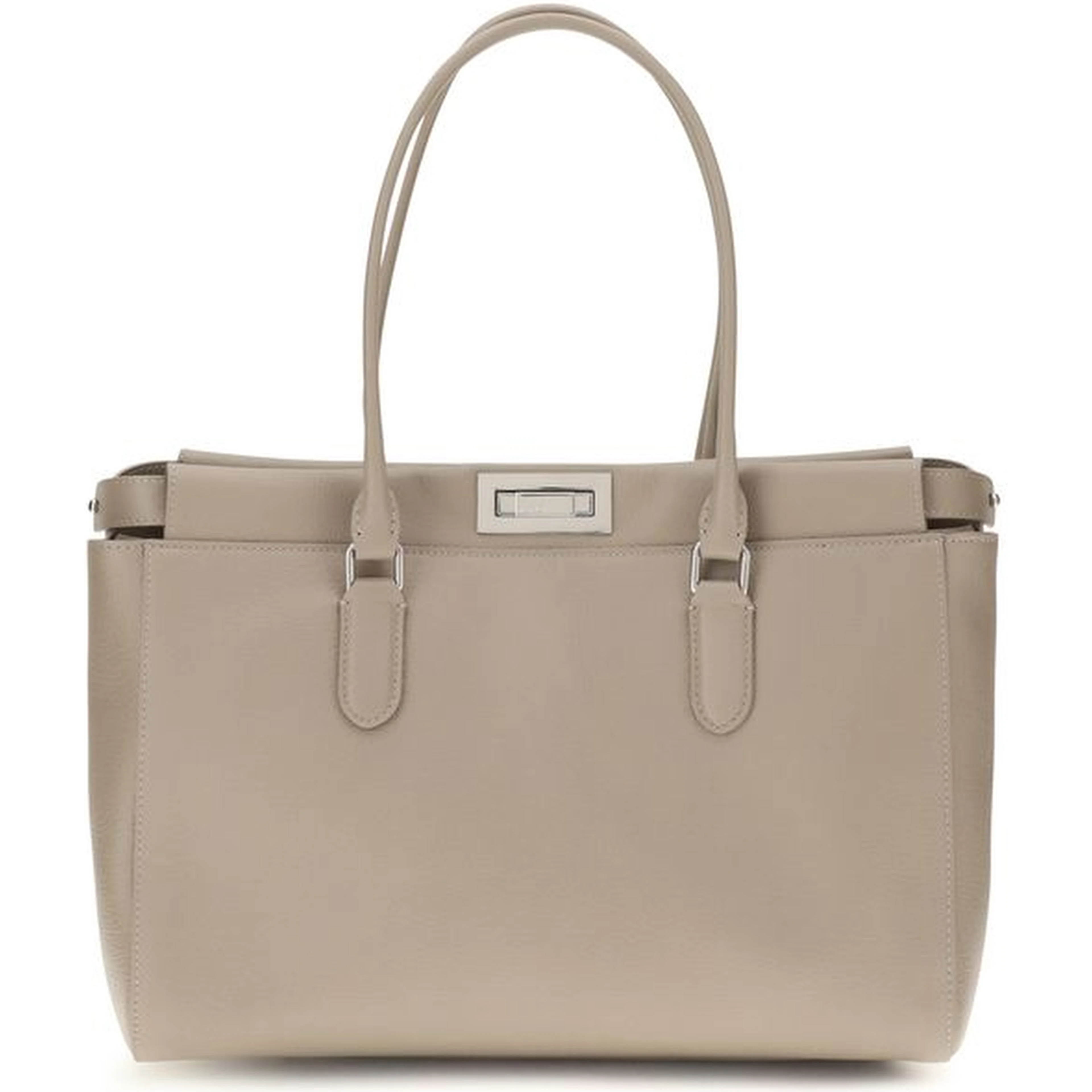 Beige Calf Leather Bos Taurus Shoulder Bag
