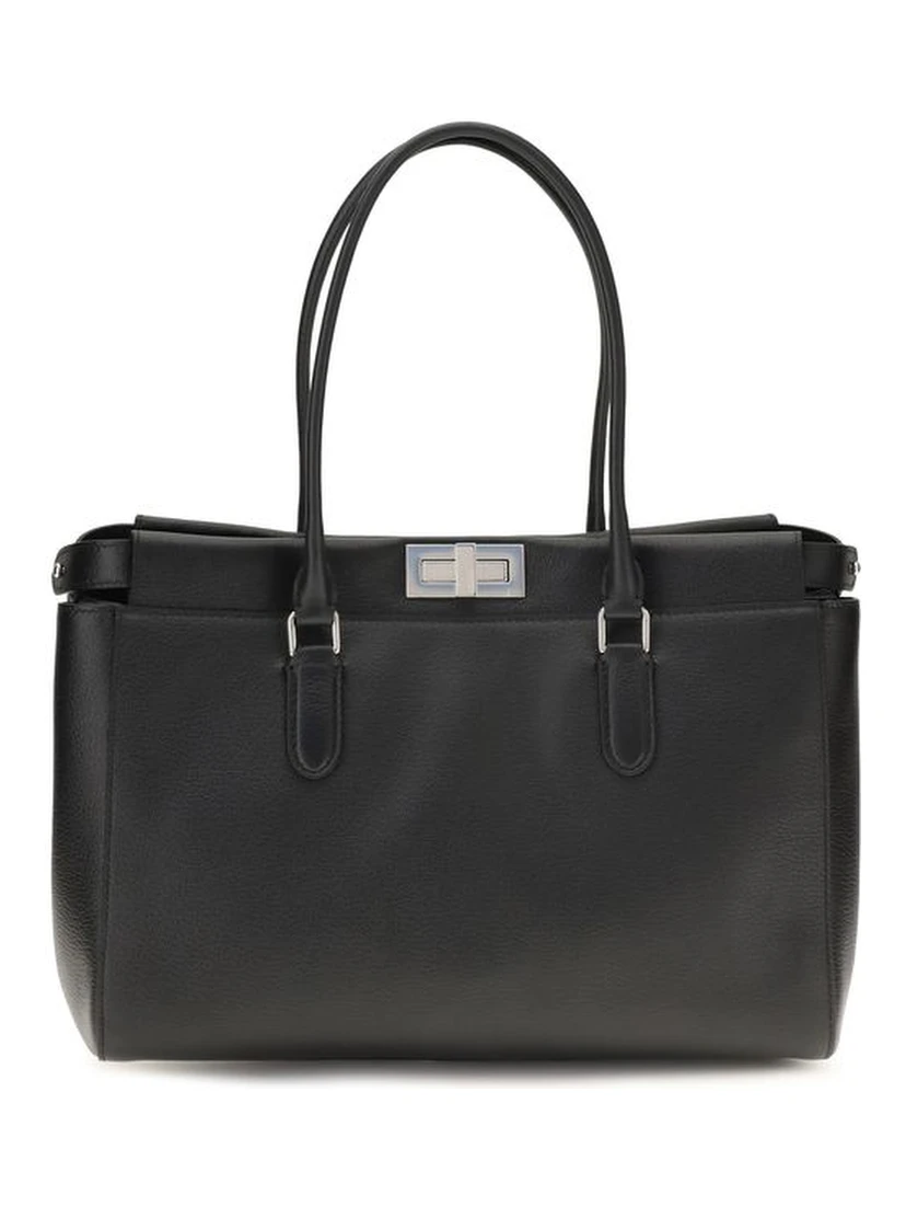 Black Calf Leather Bos Taurus Shoulder Bag