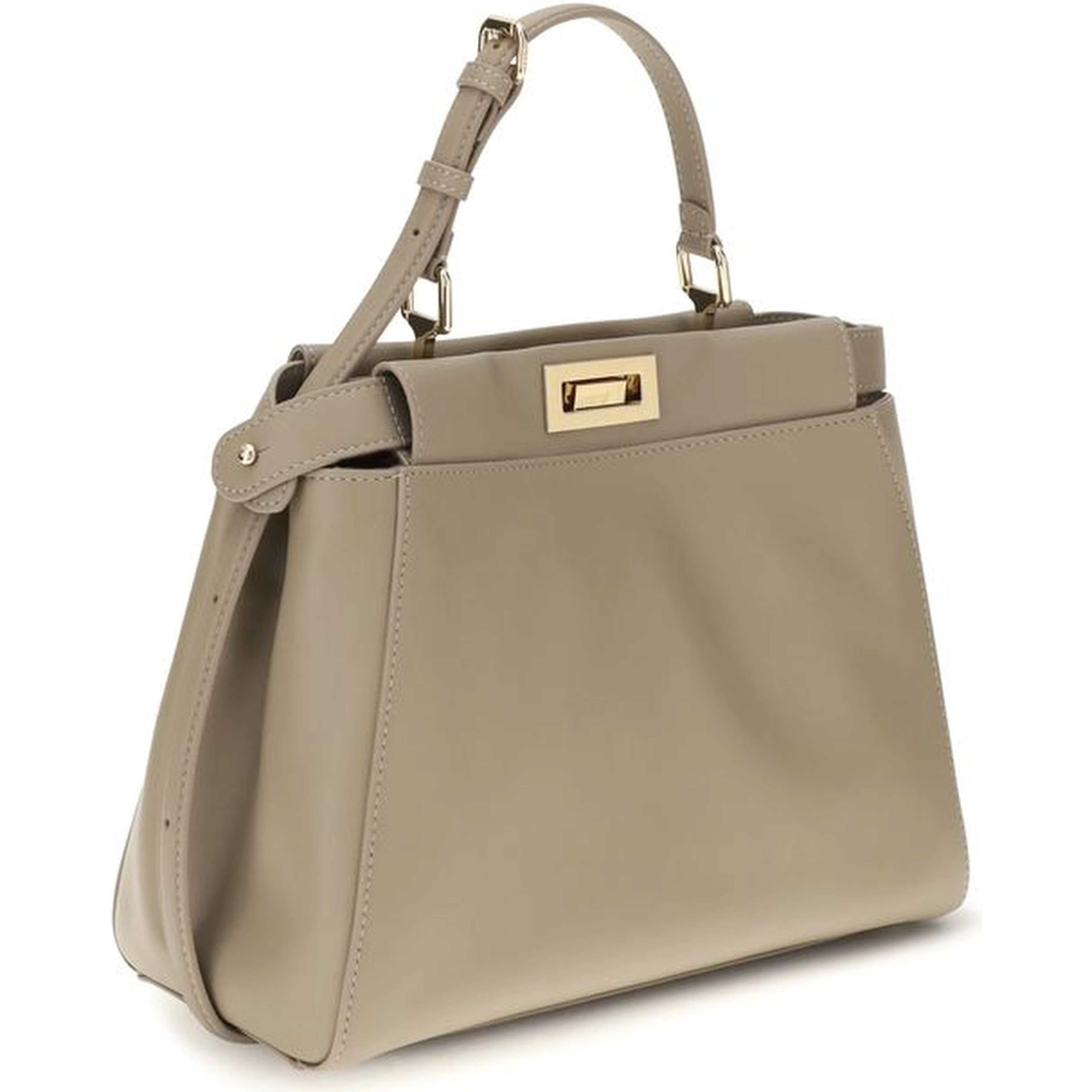Beige Calf Leather Bos Taurus Shoulder Bag