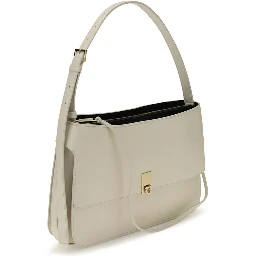 Beige Calf Leather Bos Taurus Shoulder Bag