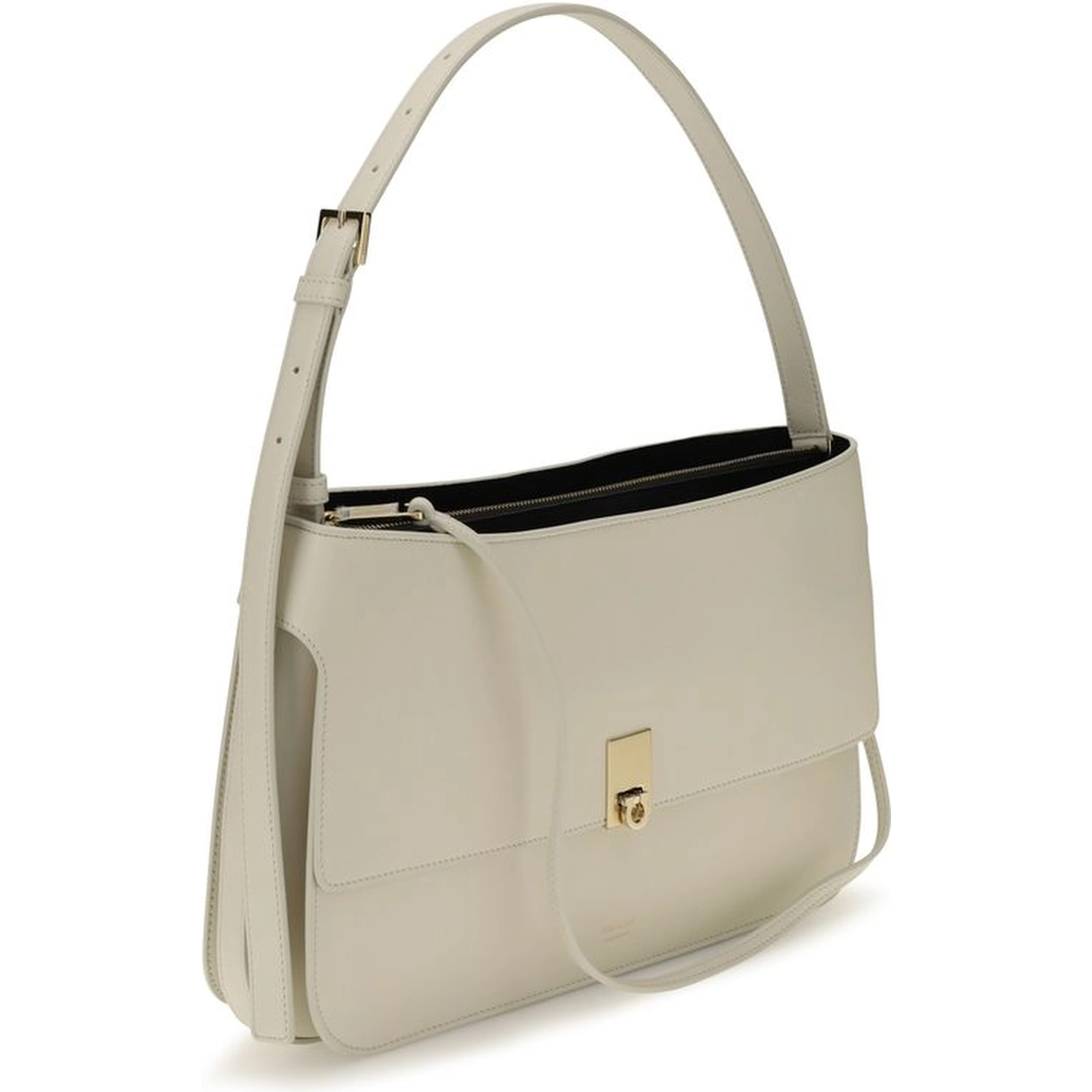 Beige Calf Leather Bos Taurus Shoulder Bag