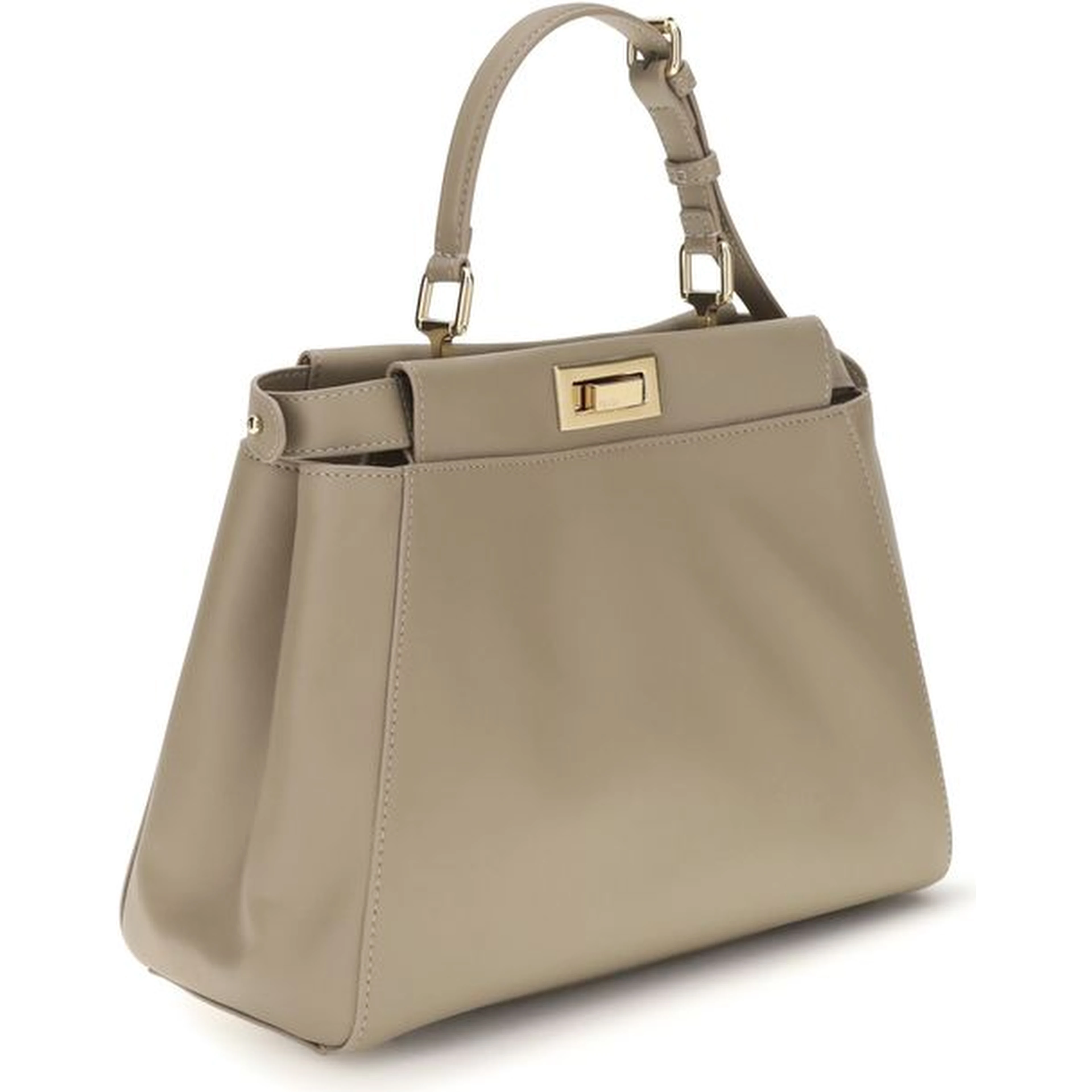Beige Calf Leather Bos Taurus Shoulder Bag
