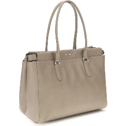 Beige Calf Leather Bos Taurus Shoulder Bag