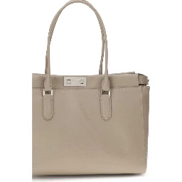 Beige Calf Leather Bos Taurus Shoulder Bag