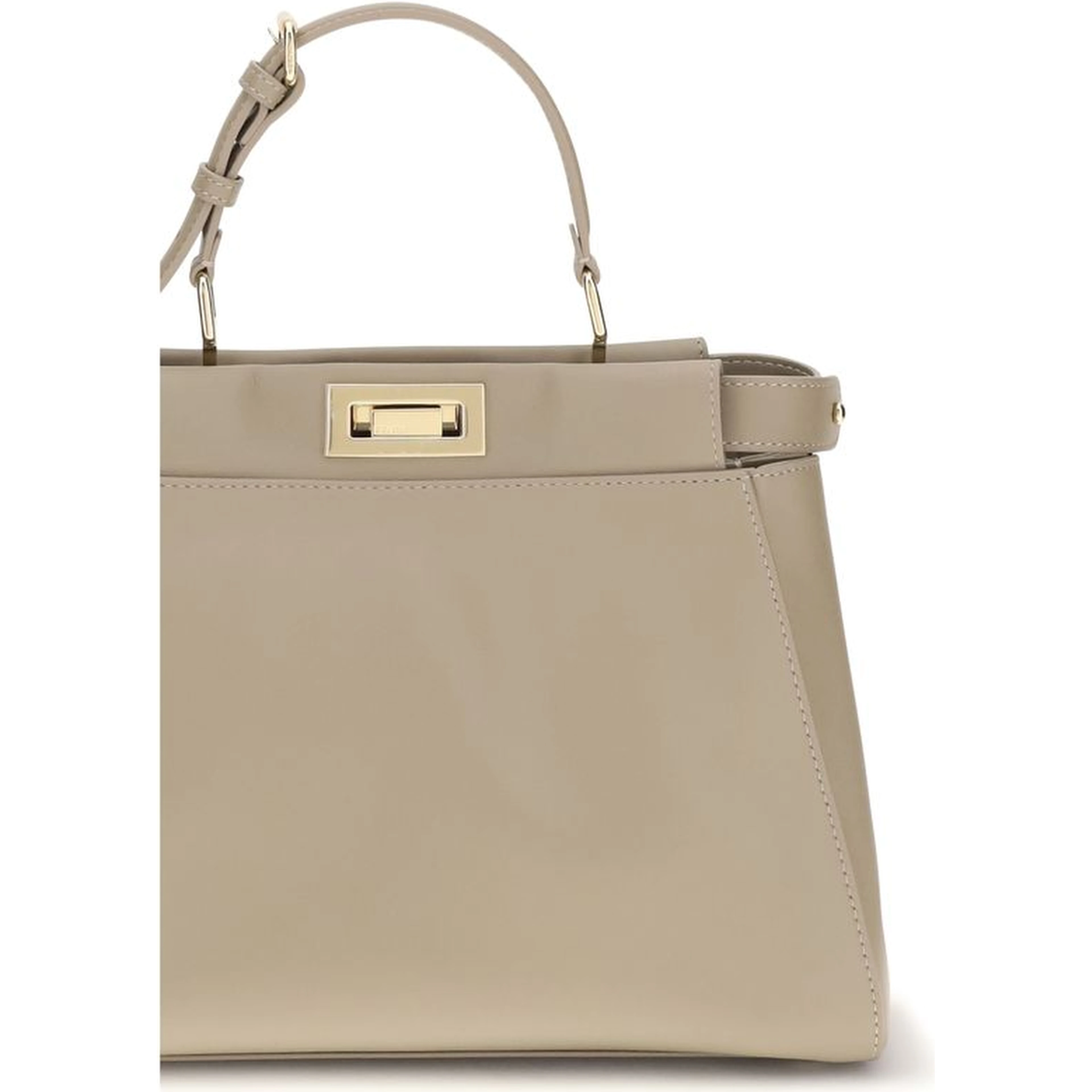 Beige Calf Leather Bos Taurus Shoulder Bag