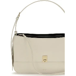 Beige Calf Leather Bos Taurus Shoulder Bag