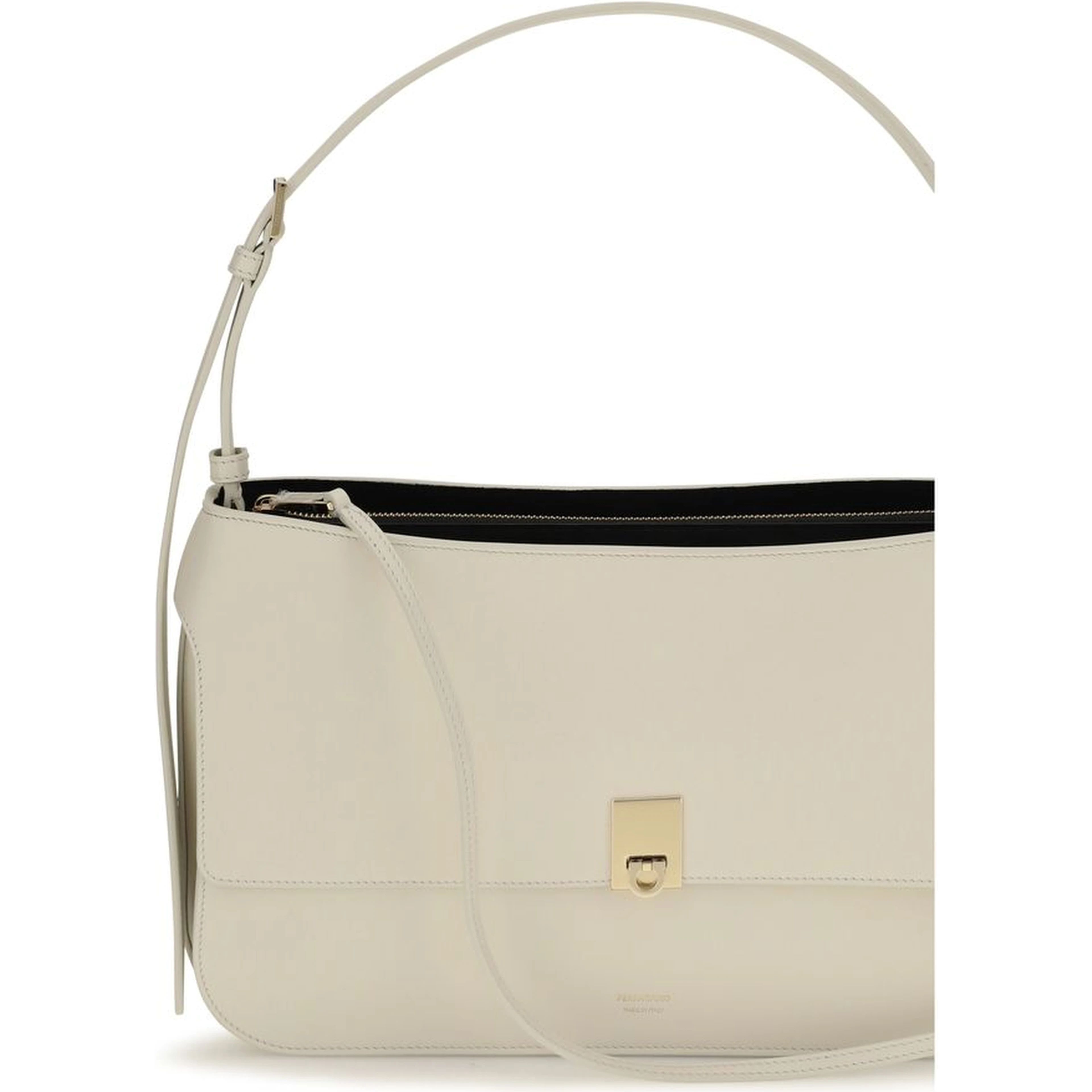 Beige Calf Leather Bos Taurus Shoulder Bag