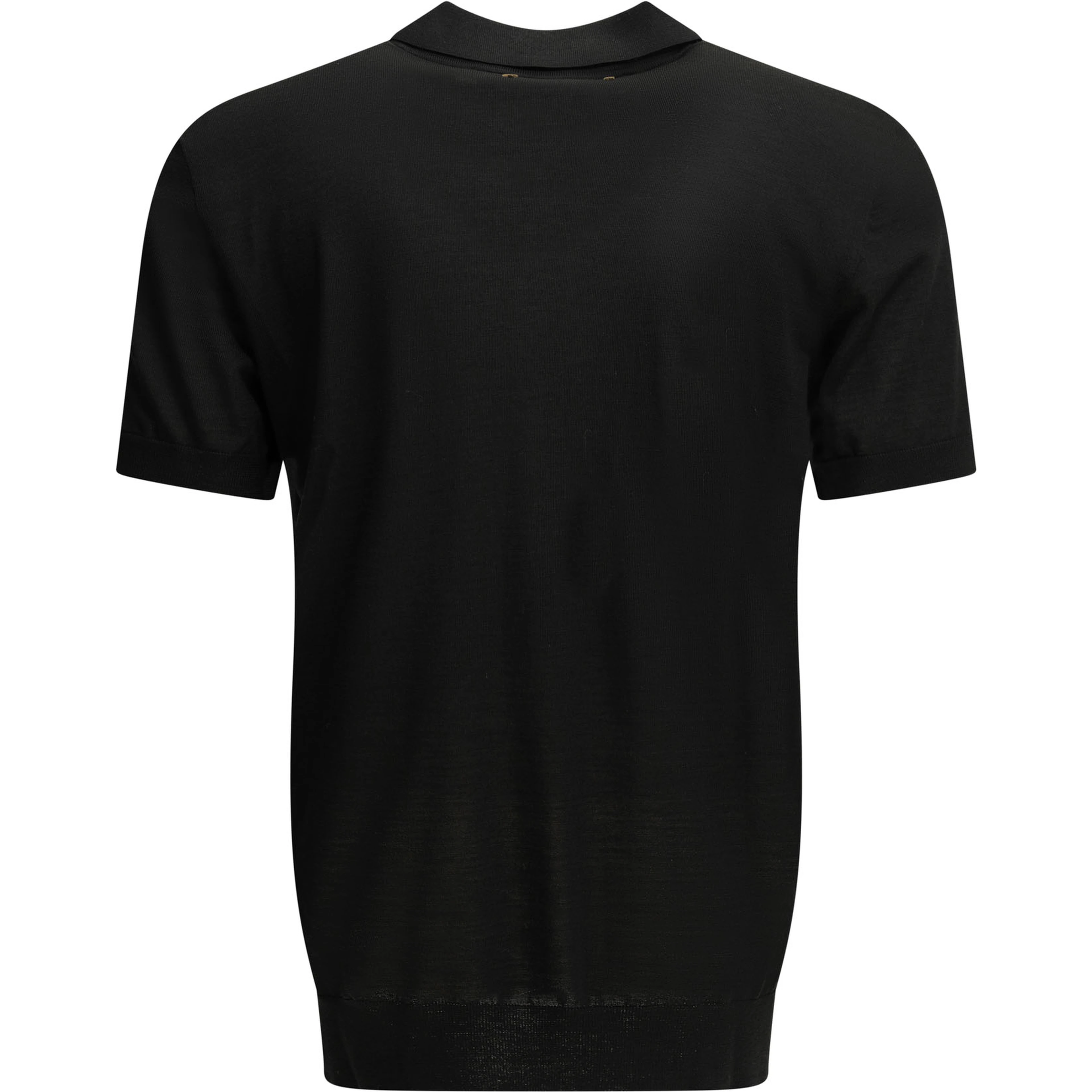 Merino wool button-down polo shirt