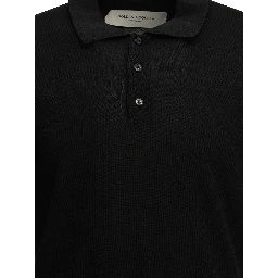 Merino wool button-down polo shirt