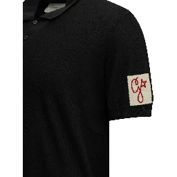 Merino wool button-down polo shirt