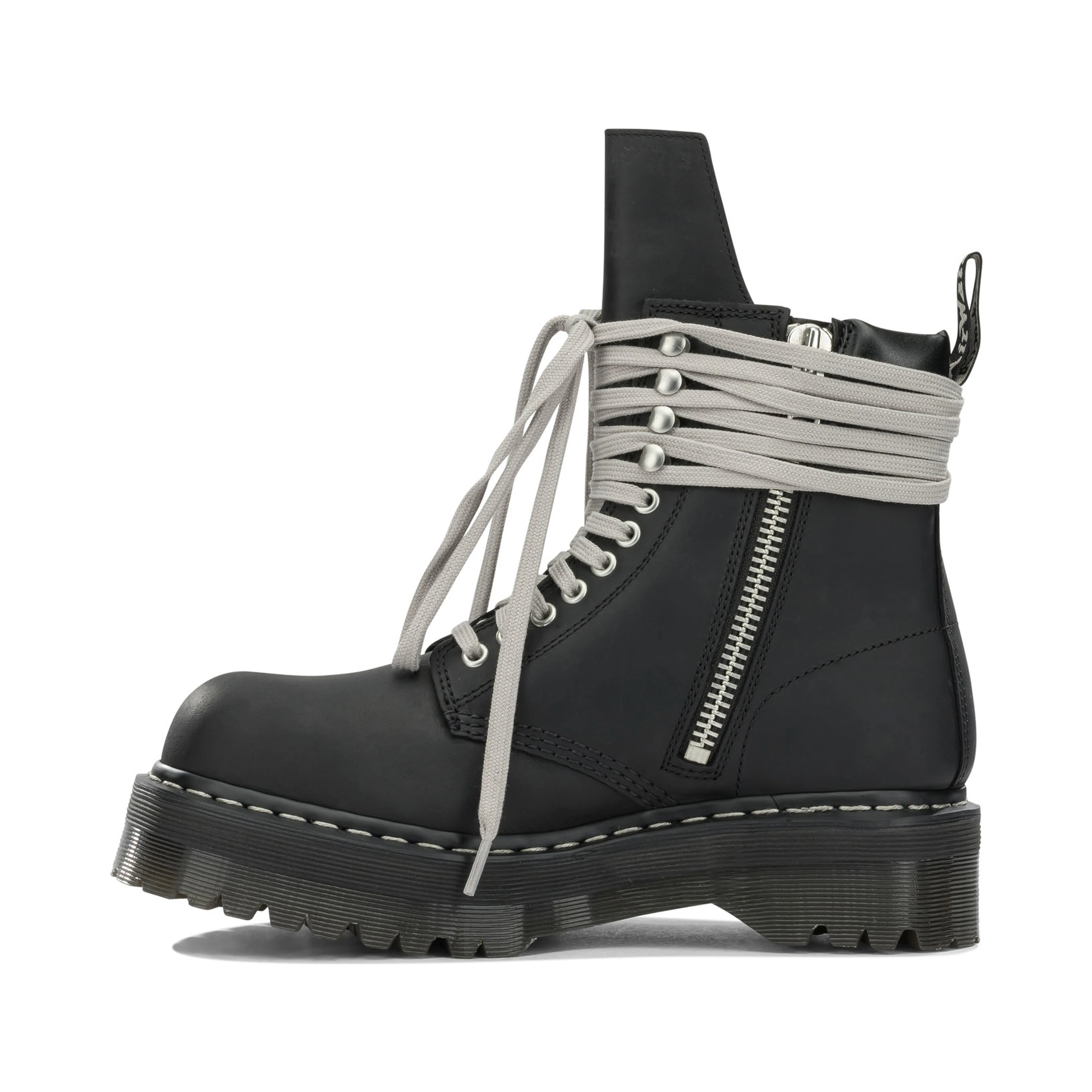 "Rick Owens x Dr. Martens - Quad Sole Steel" Zip-Up Ankle Boots
