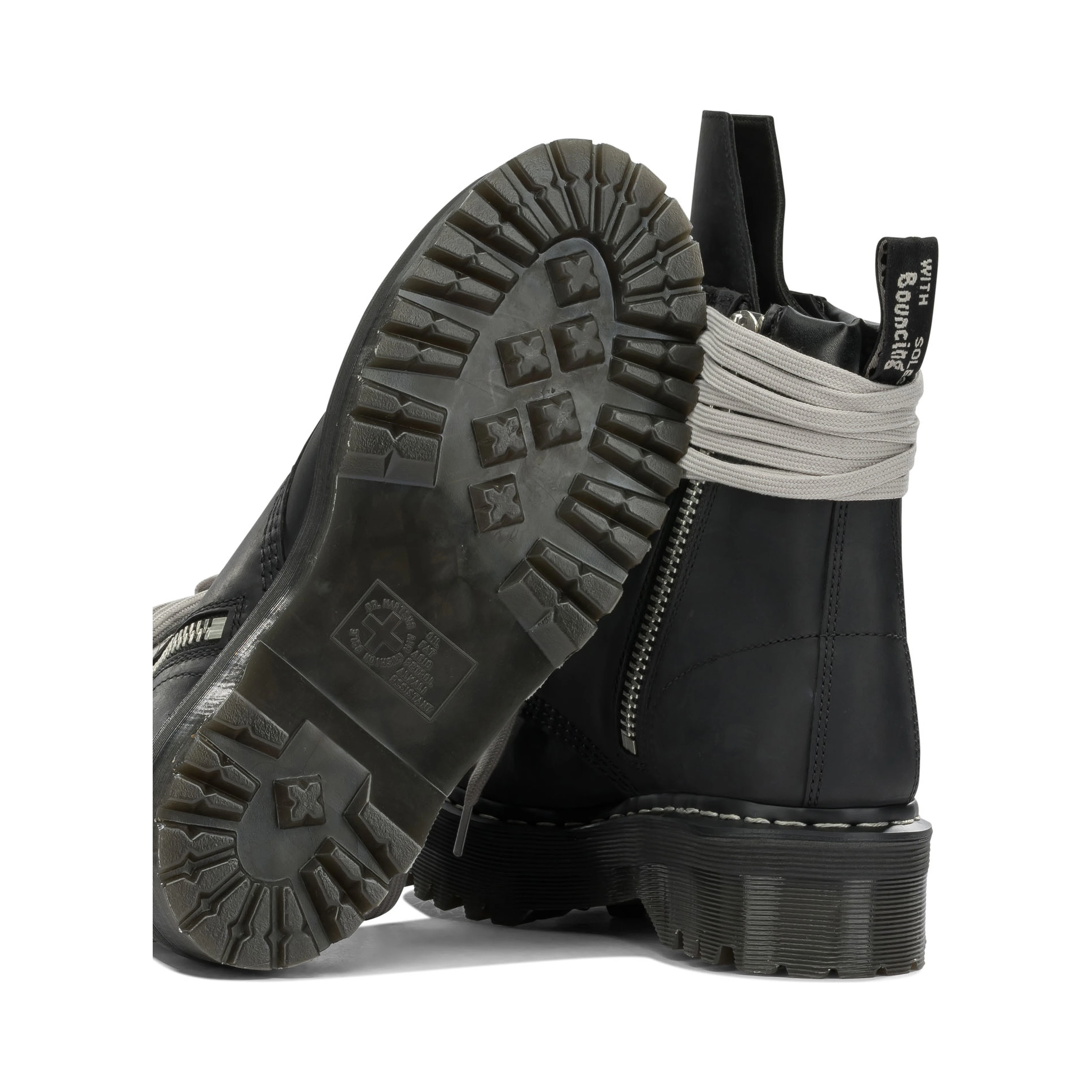 "Rick Owens x Dr. Martens - Quad Sole Steel" Zip-Up Ankle Boots