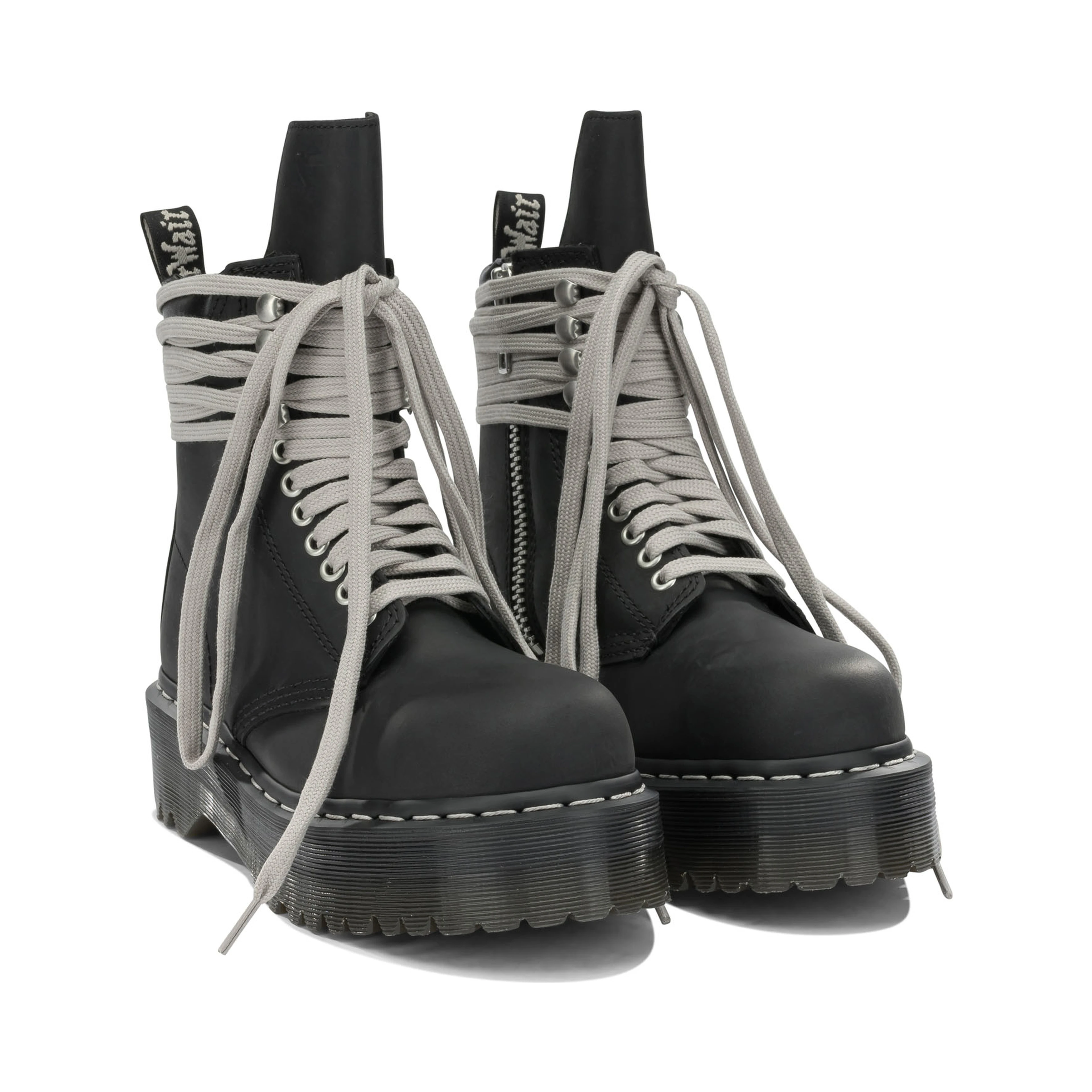 "Rick Owens x Dr. Martens - Quad Sole Steel" Zip-Up Ankle Boots
