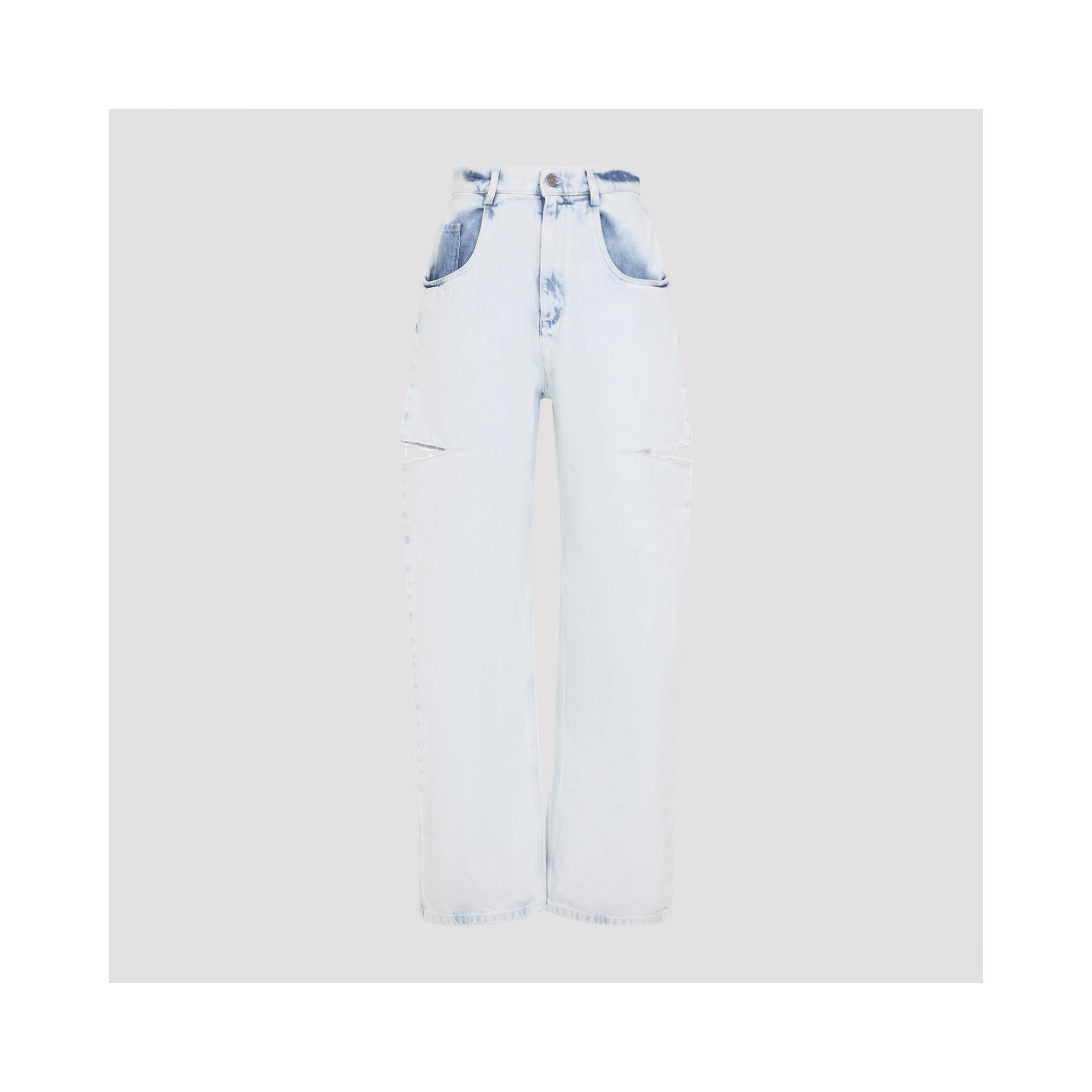 CUTOUT DENIM TROUSERS