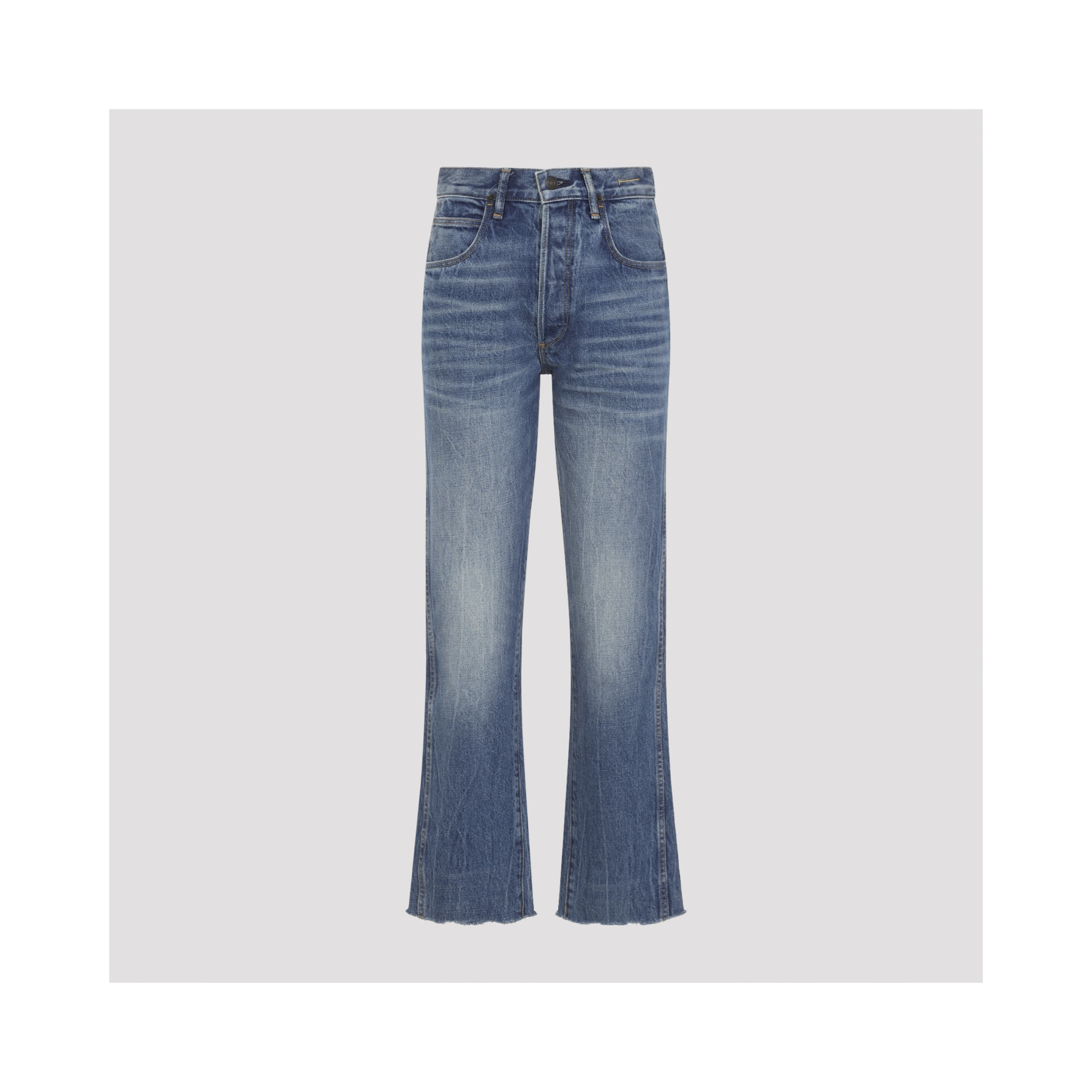 STONEWASHED DENIM MELANIE STRAIGHT PANTS
