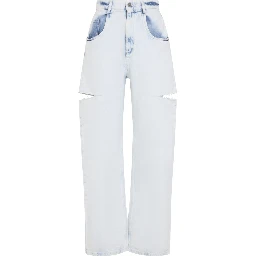 CUTOUT DENIM TROUSERS