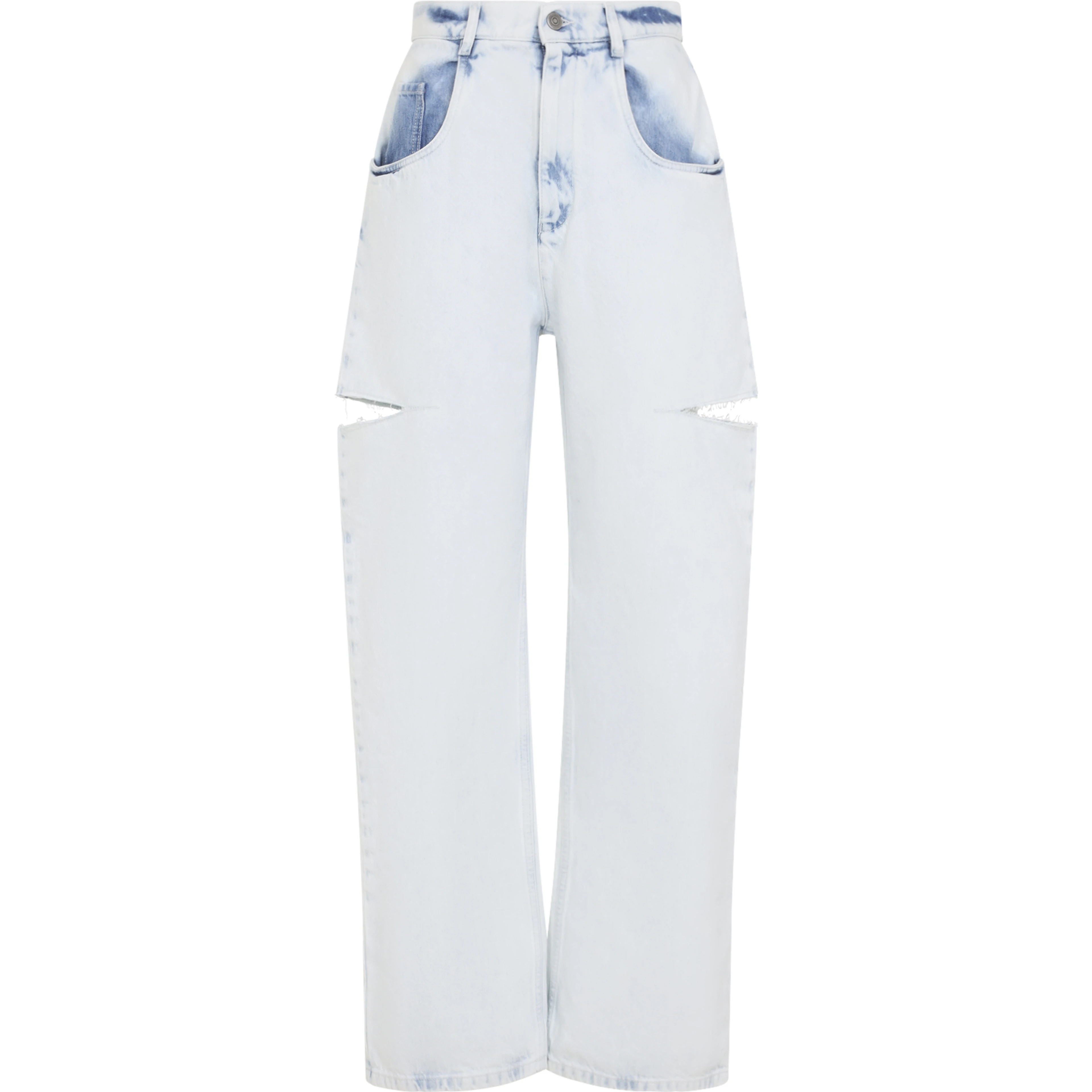 CUTOUT DENIM TROUSERS