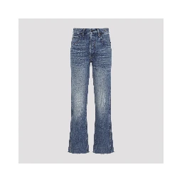 STONEWASHED DENIM MELANIE STRAIGHT PANTS