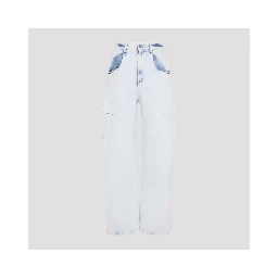 CUTOUT DENIM TROUSERS
