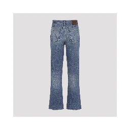 STONEWASHED DENIM MELANIE STRAIGHT PANTS