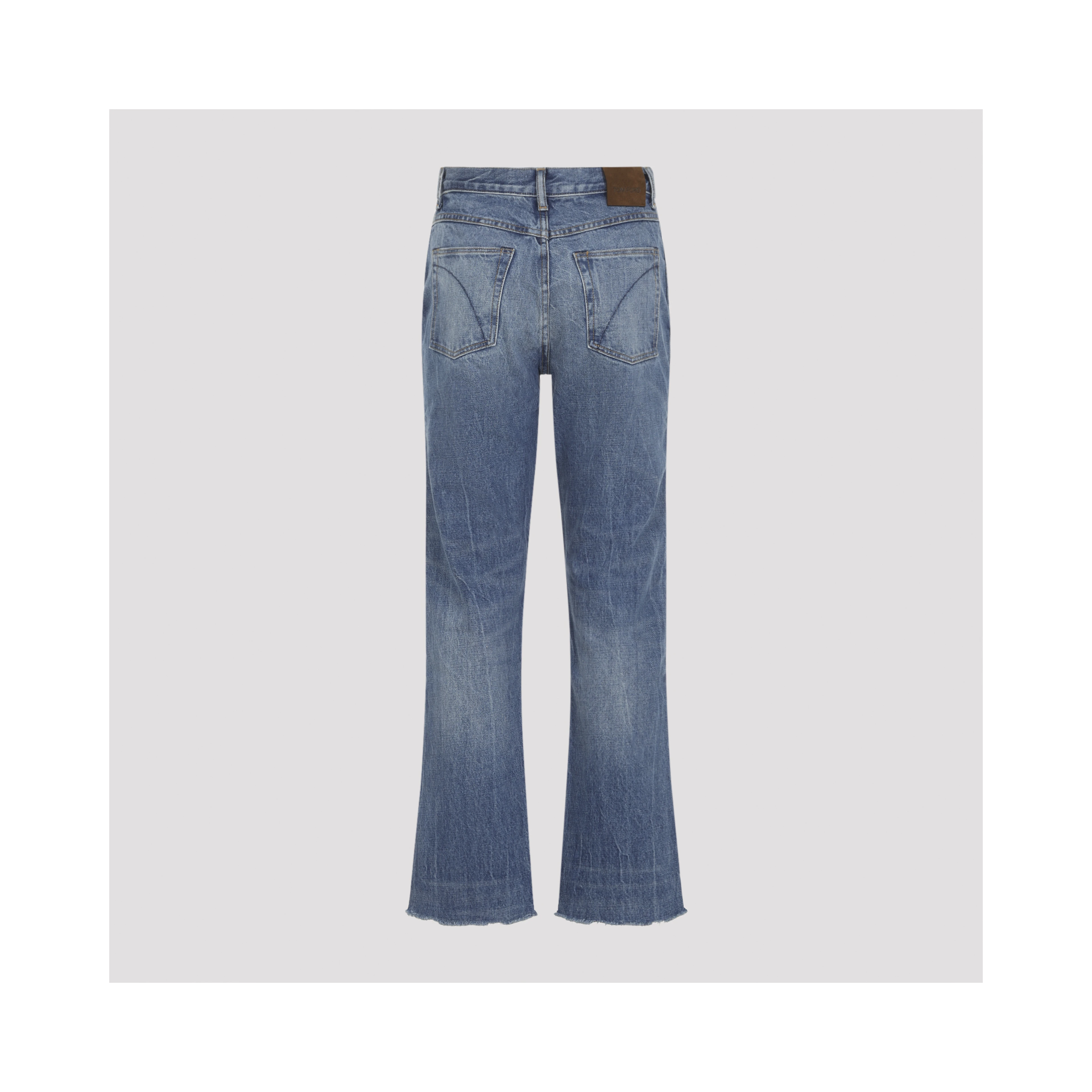 STONEWASHED DENIM MELANIE STRAIGHT PANTS