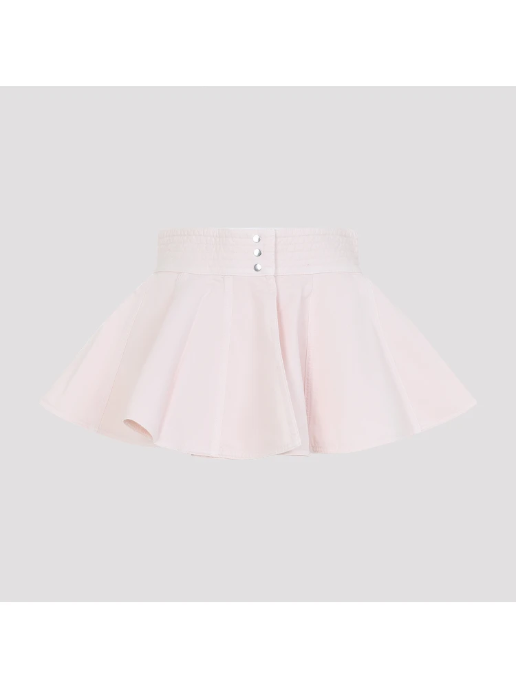 PEPLUM BELT TINTED DENIM SKIRT