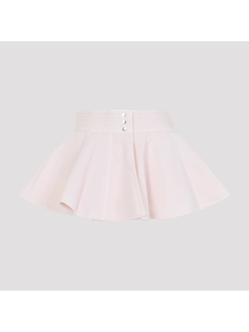 PEPLUM BELT TINTED DENIM SKIRT