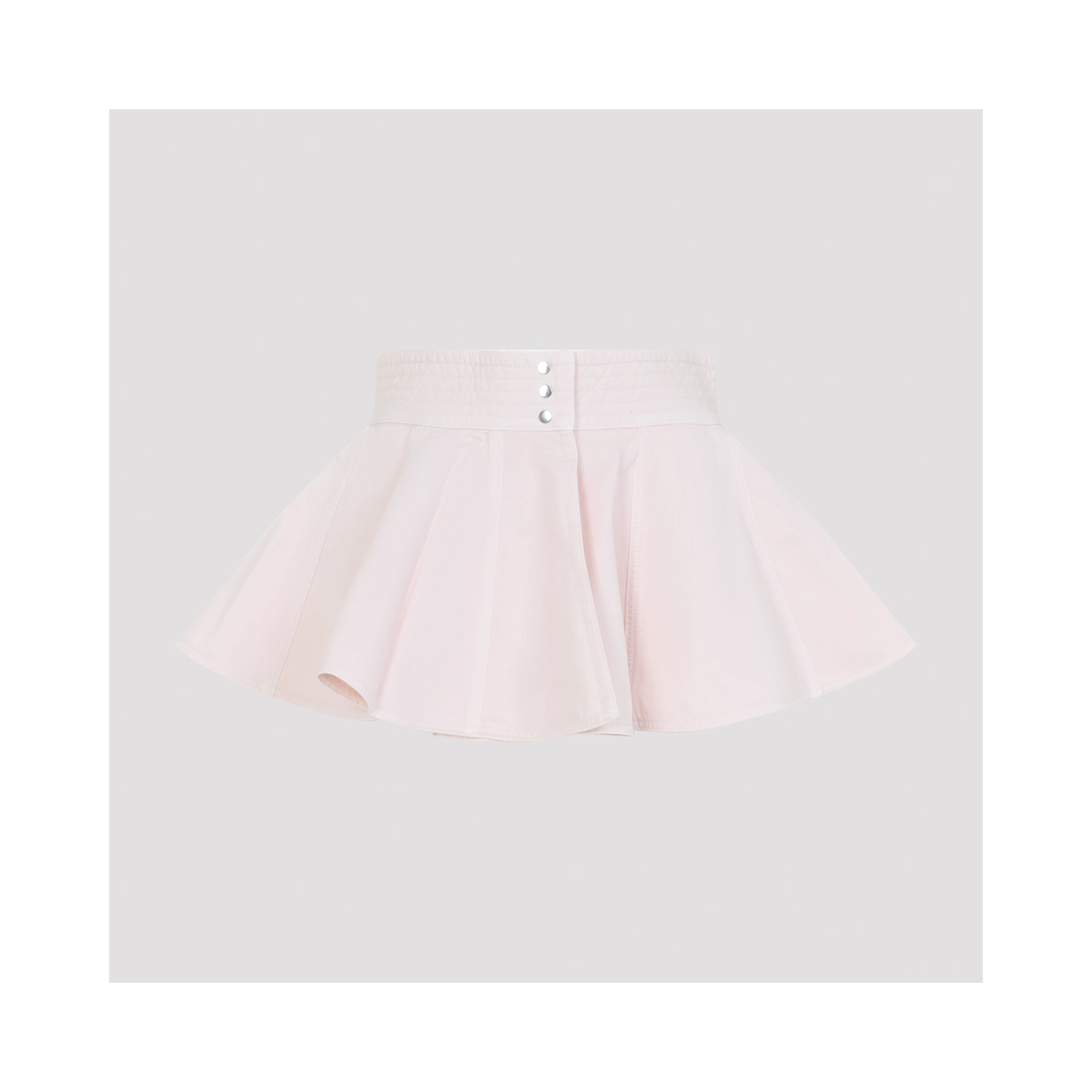 PEPLUM BELT TINTED DENIM SKIRT