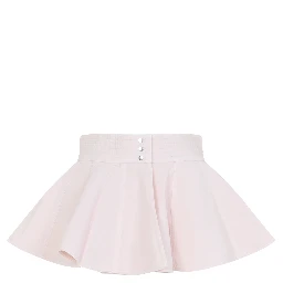 PEPLUM BELT TINTED DENIM SKIRT