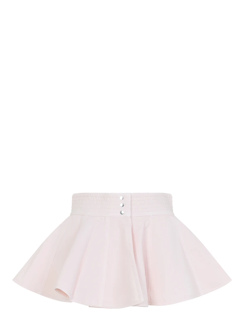 PEPLUM BELT TINTED DENIM SKIRT