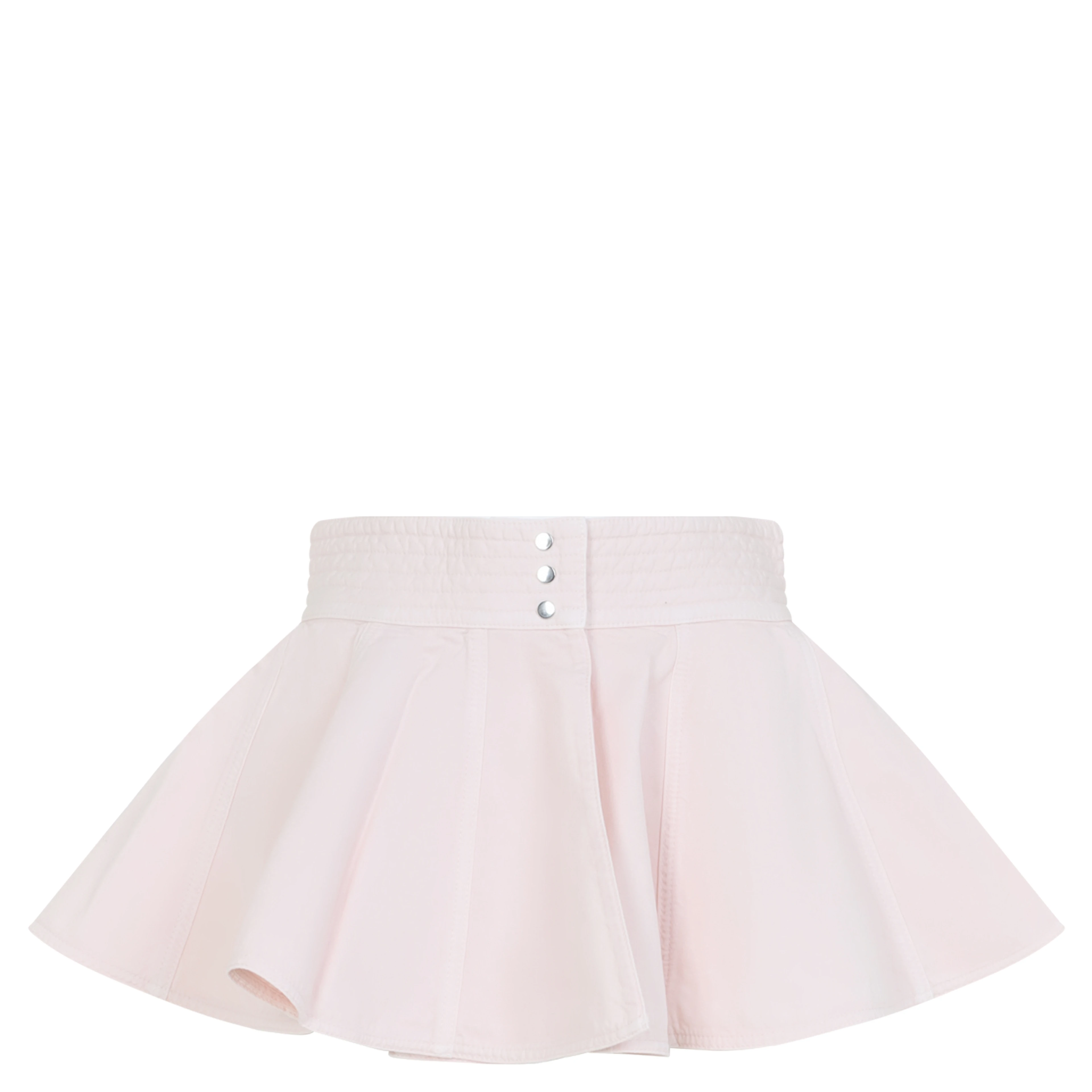 PEPLUM BELT TINTED DENIM SKIRT
