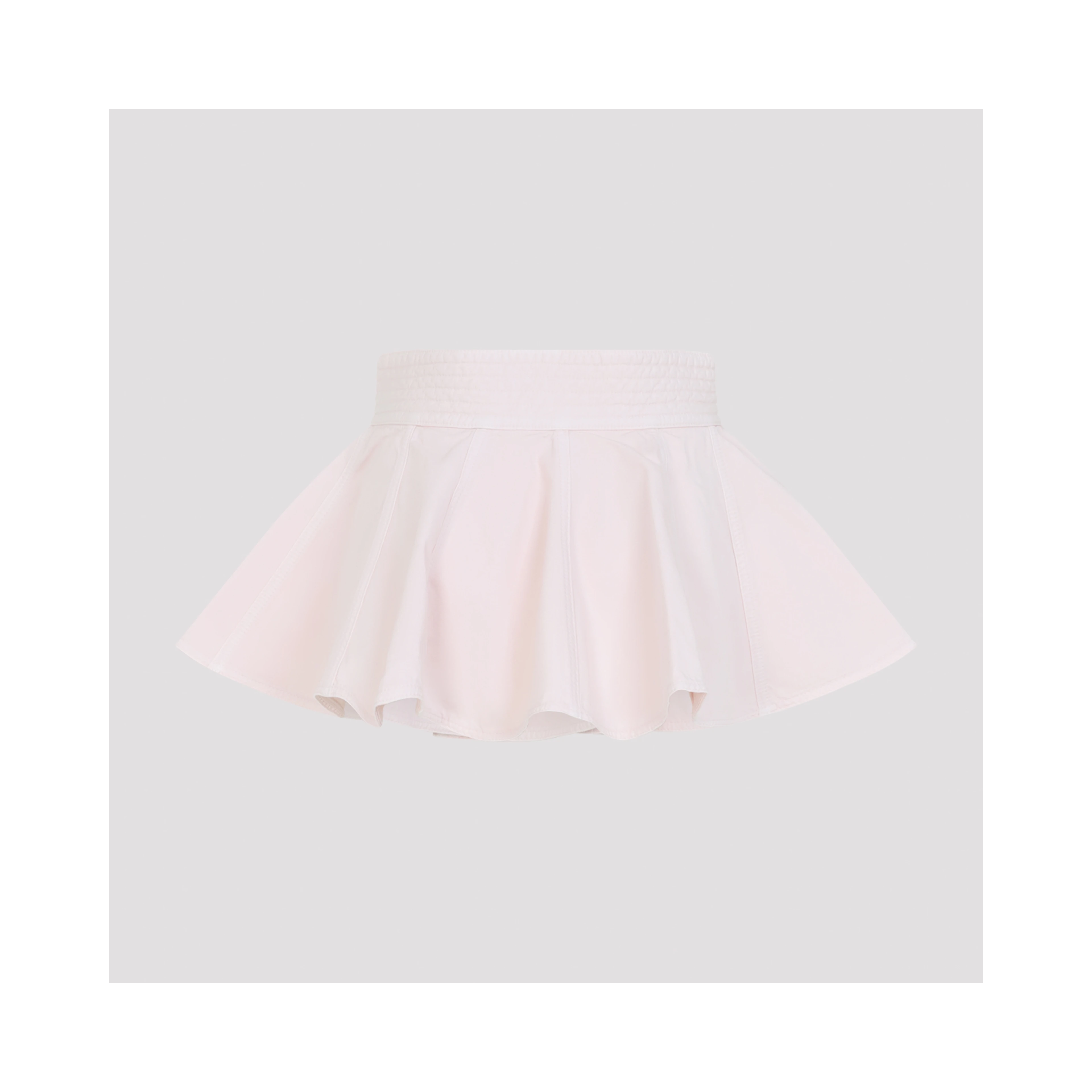 PEPLUM BELT TINTED DENIM SKIRT