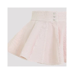 PEPLUM BELT TINTED DENIM SKIRT