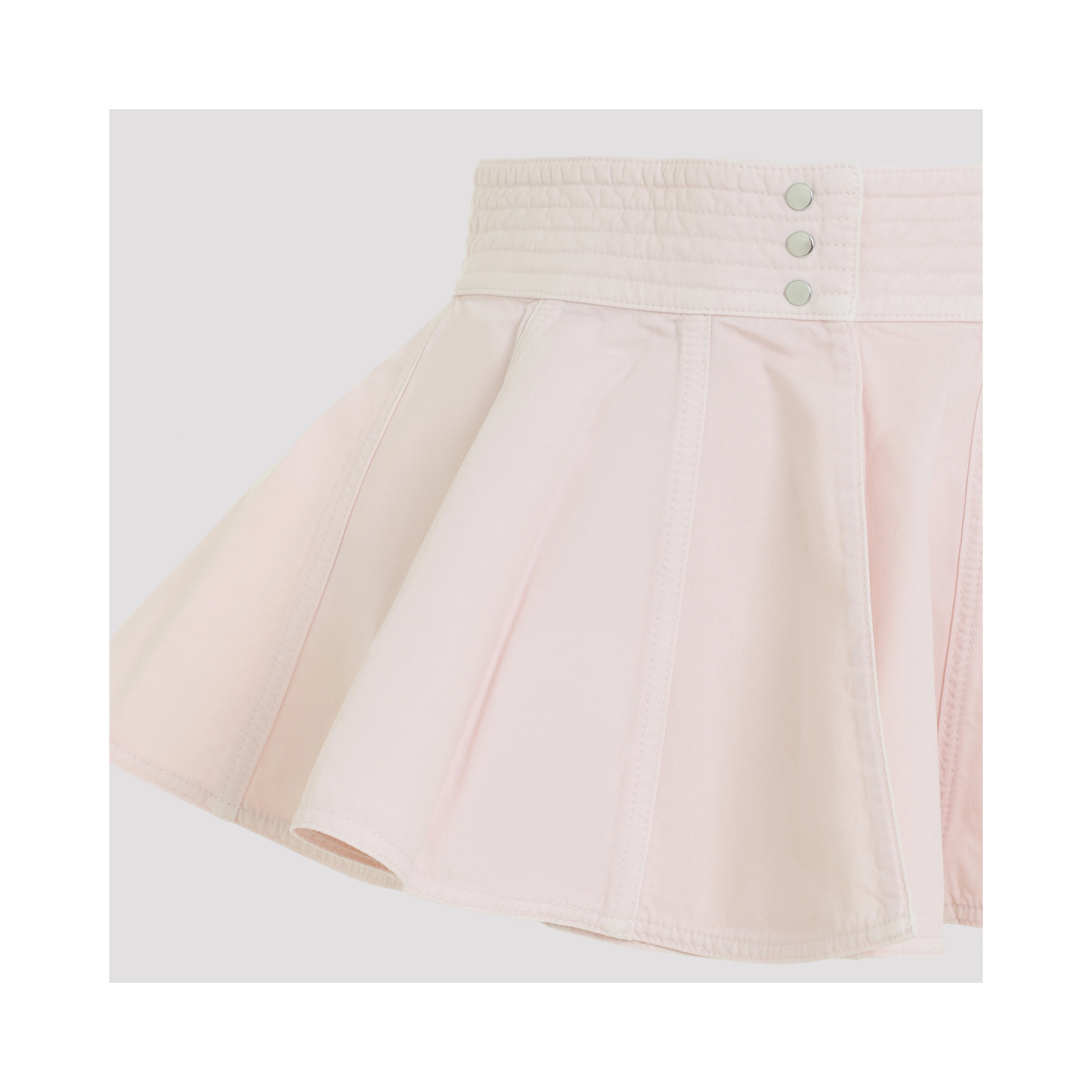 PEPLUM BELT TINTED DENIM SKIRT