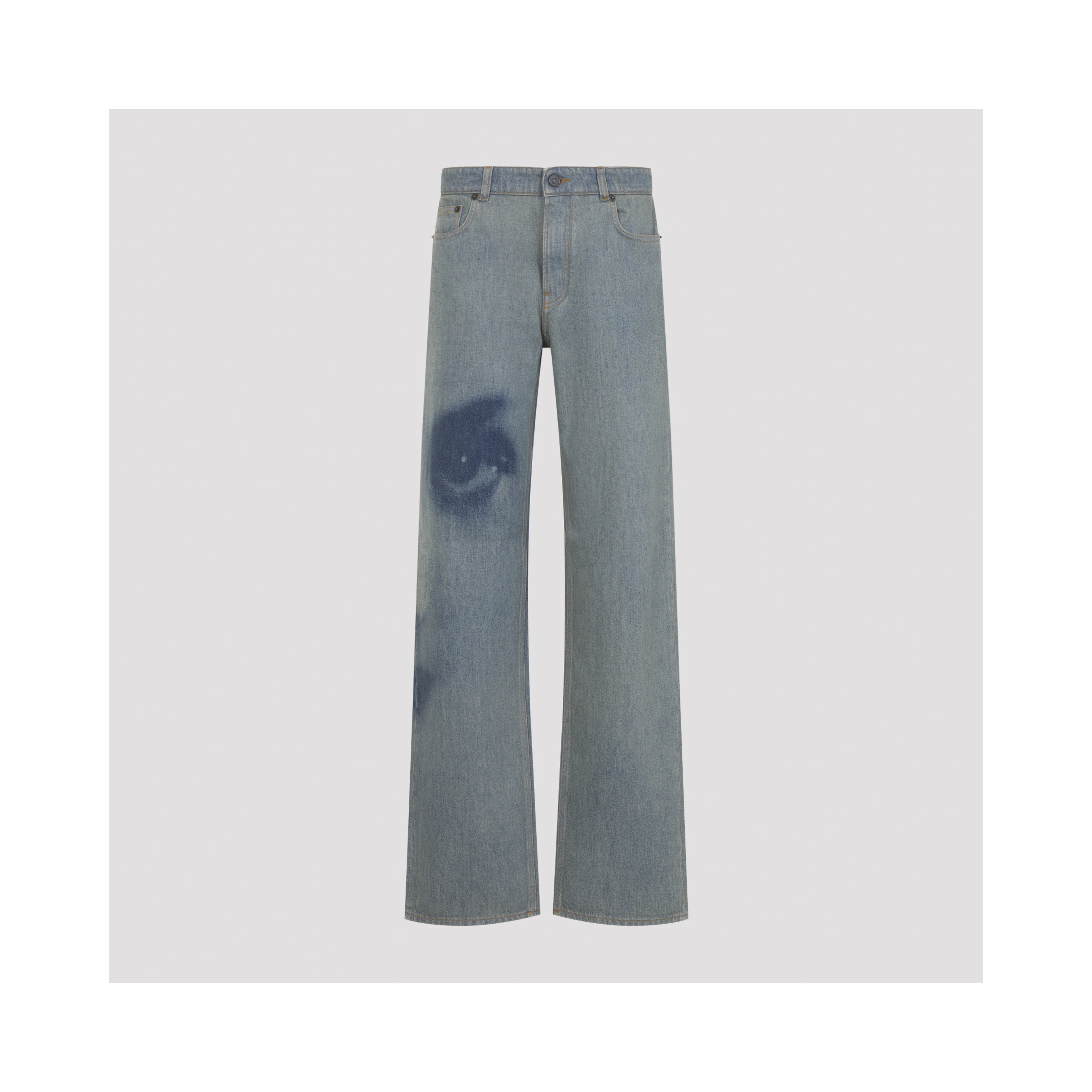 STRAIGTH LEG DENIM PANT WITH FACE PRINT