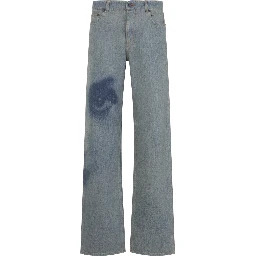 STRAIGTH LEG DENIM PANT WITH FACE PRINT