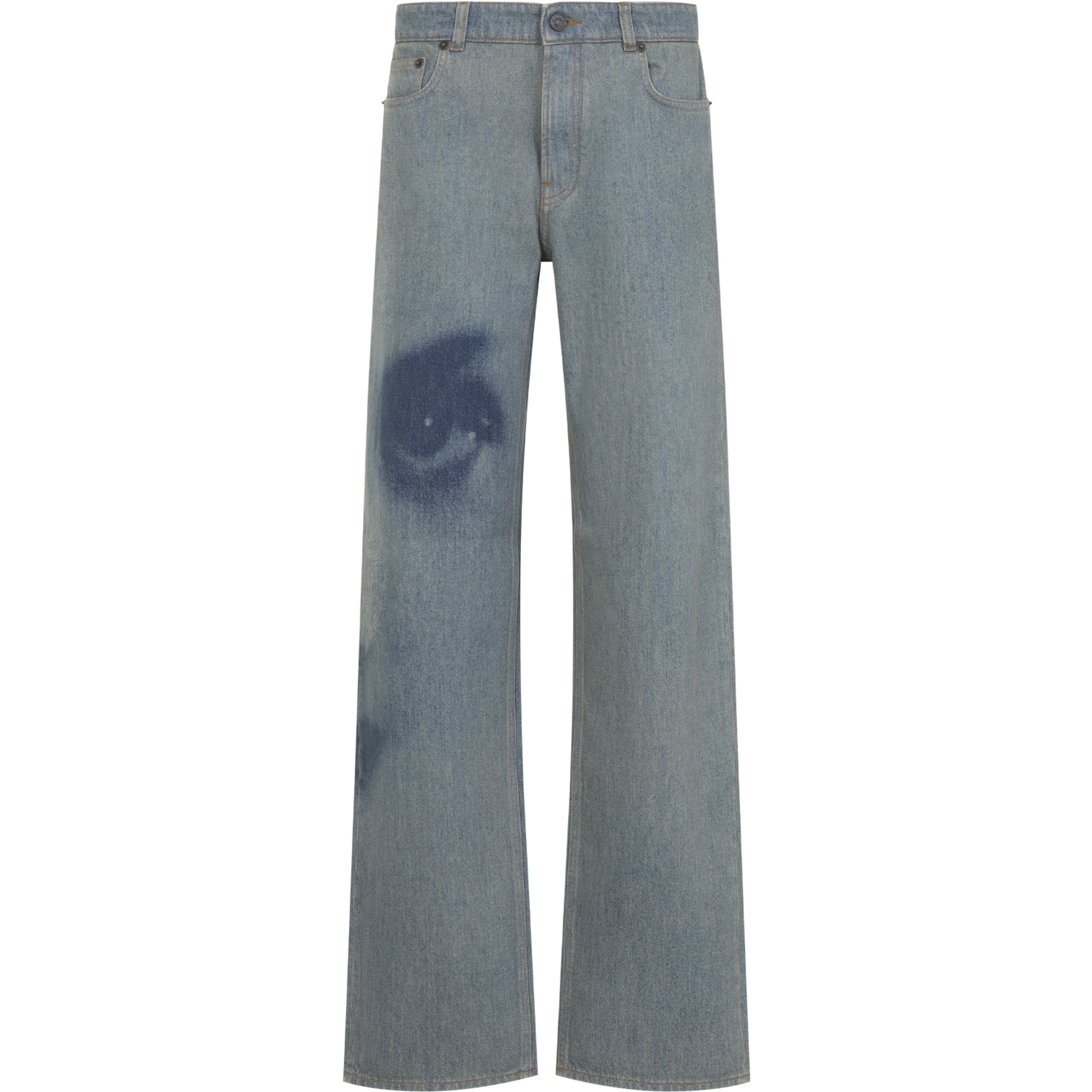 STRAIGTH LEG DENIM PANT WITH FACE PRINT