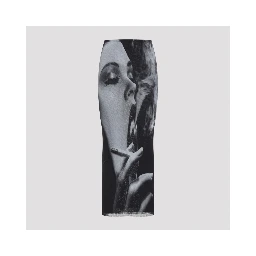 MESH LONG SKIRT PRINTED "SMOKING WOMEN"