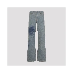 STRAIGTH LEG DENIM PANT WITH FACE PRINT
